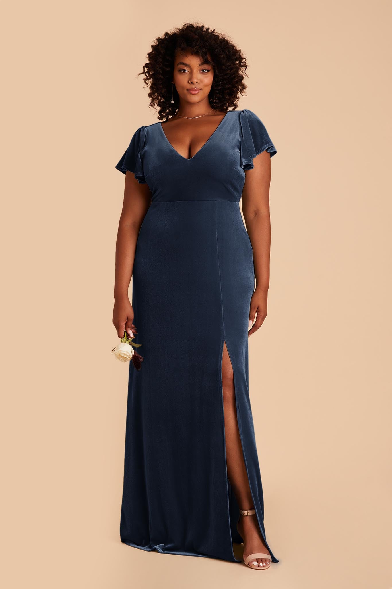 Bini Fabrics Navy Blue Velvet Dress Fabric Plain Velvet Material 44/45
