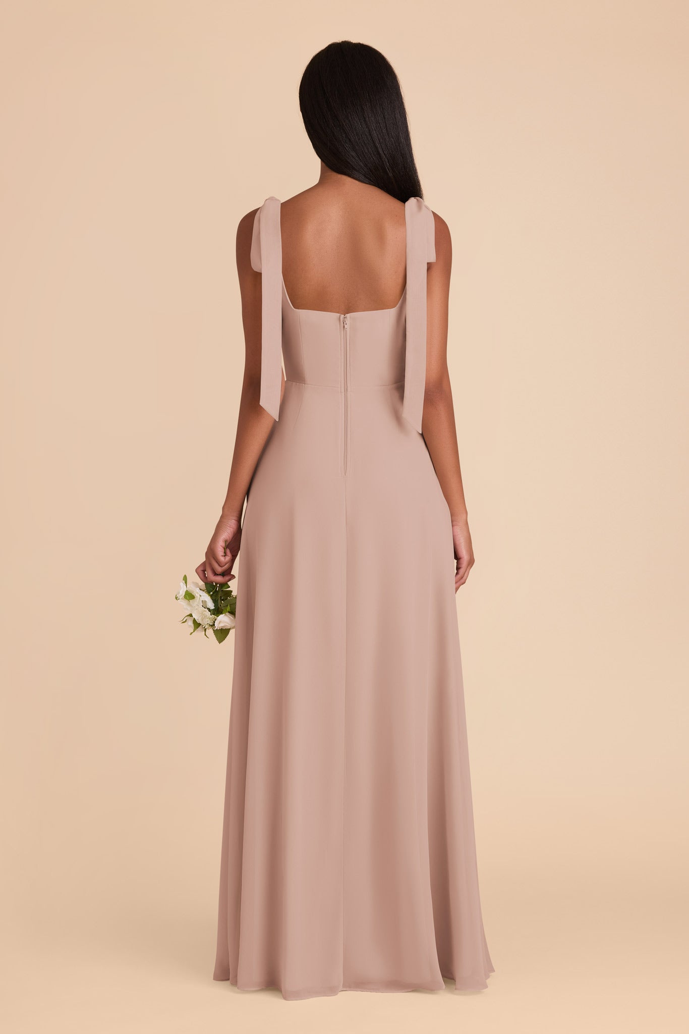 Taupe Alex Convertible Chiffon Dress by Birdy Grey