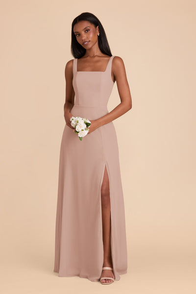 Taupe Alex Convertible Chiffon Dress by Birdy Grey