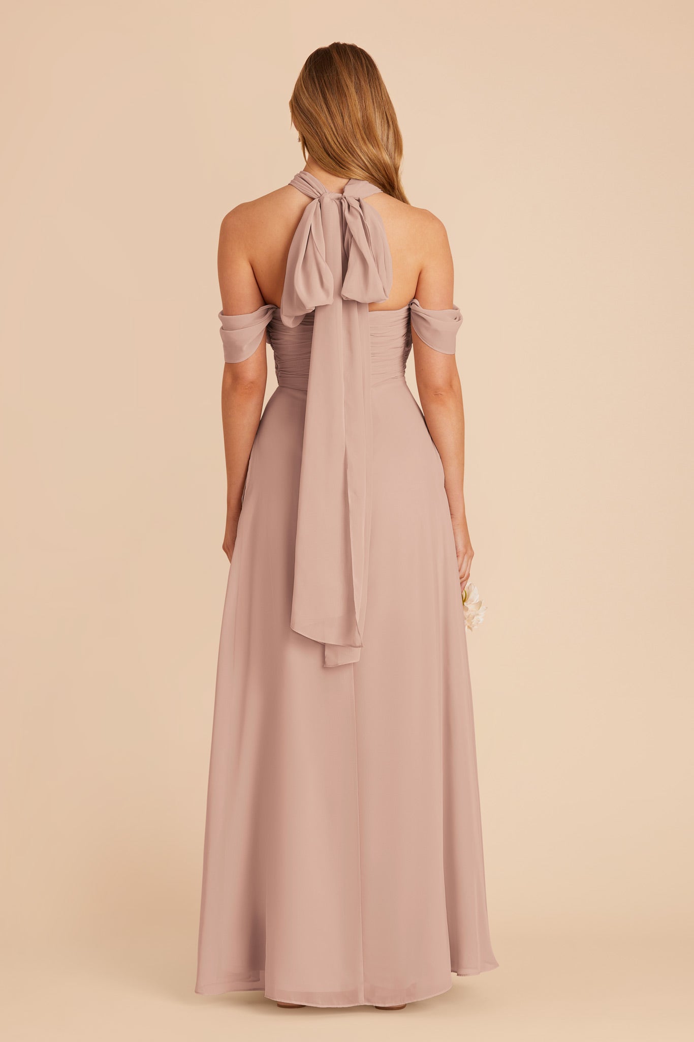 Taupe Cara Chiffon Dress by Birdy Grey