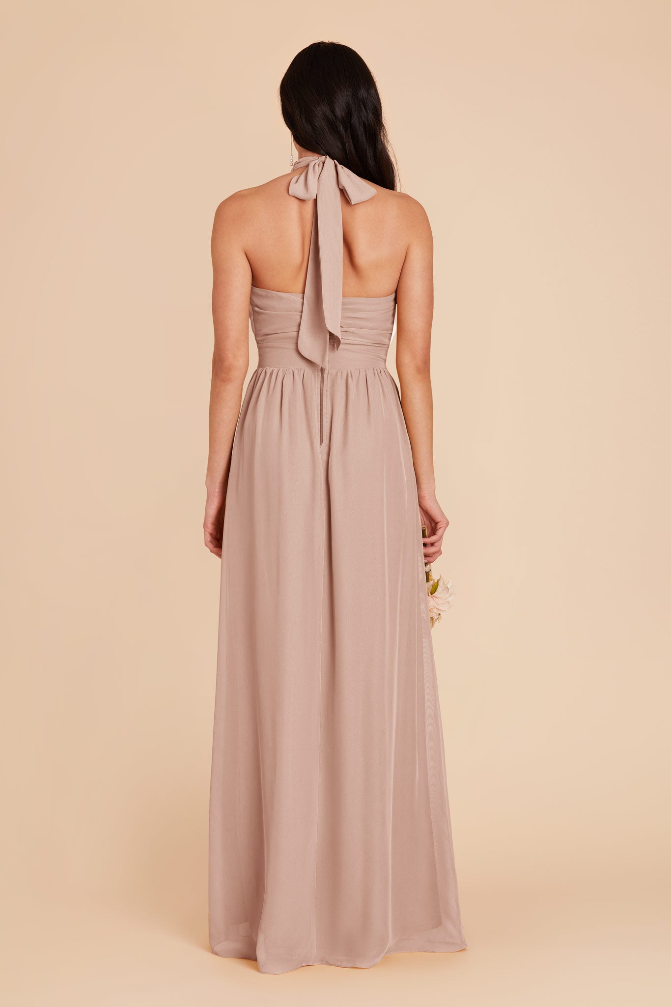 Taupe Joyce Chiffon Dress by Birdy Grey