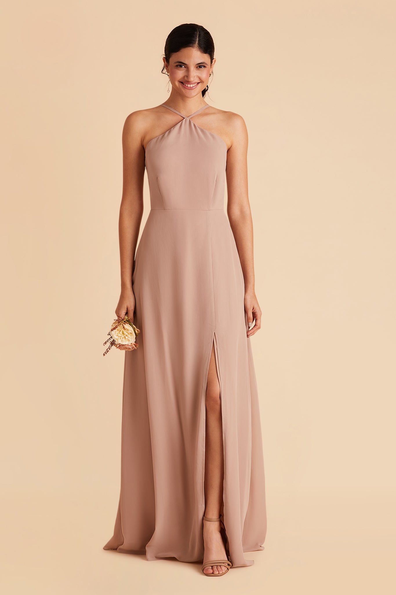 Rose gold deals chiffon dress