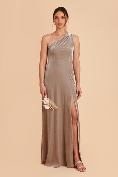 Champagne velvet dress hotsell