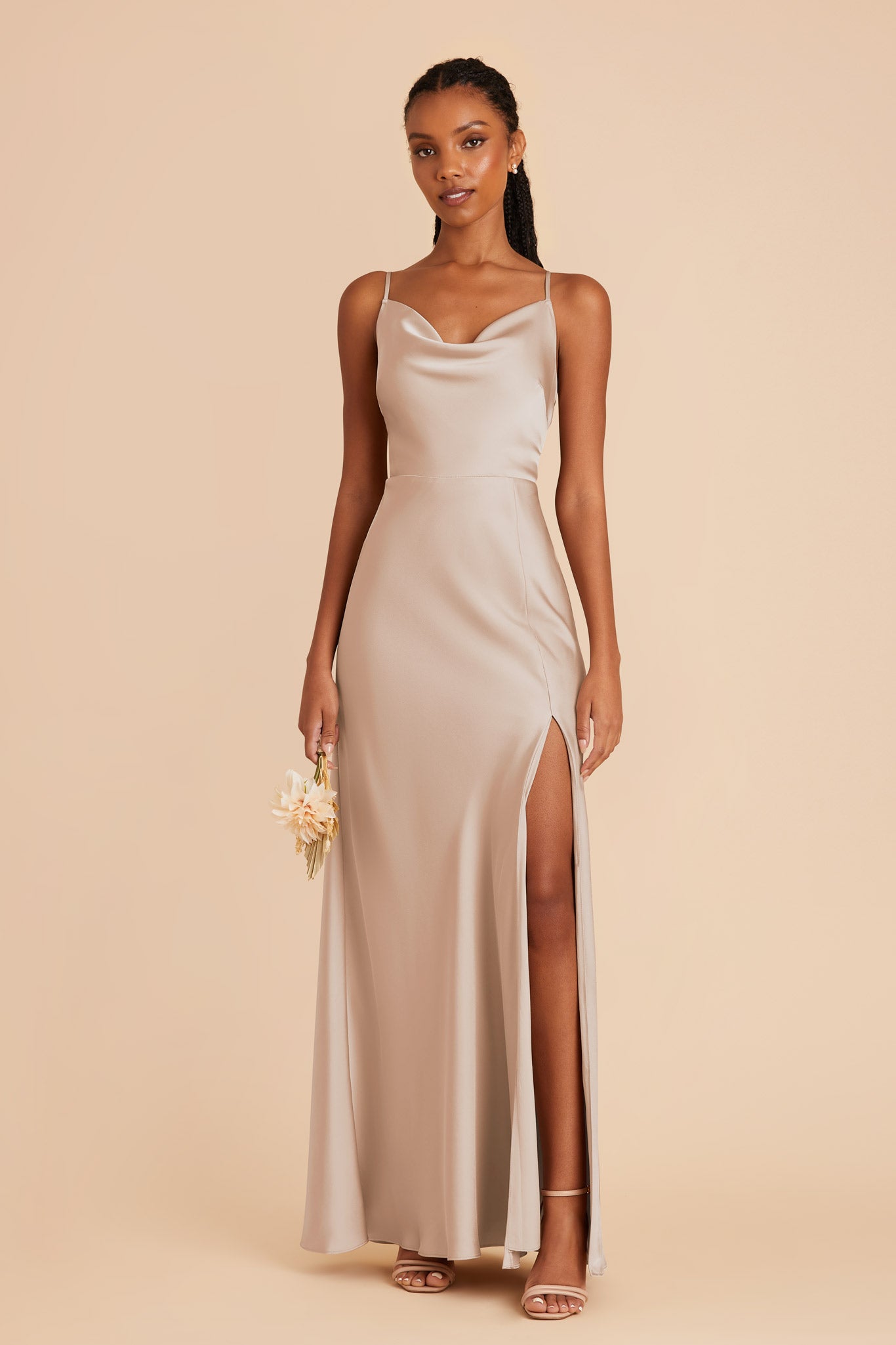 Beige Floor Length Bridesmaid Dress Convertible Bridesmaid Dress