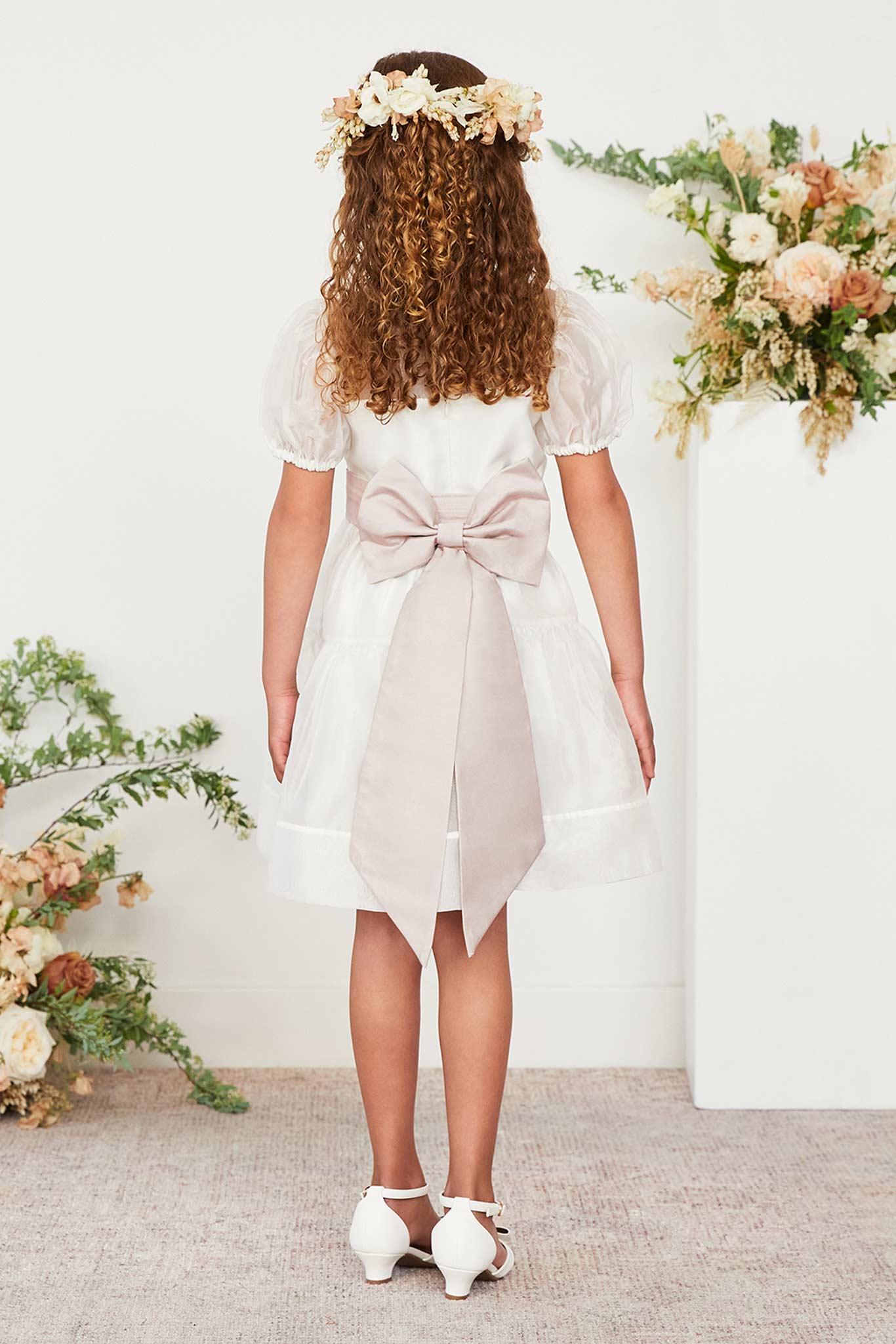 Taupe Liz Flower Girl Sash by Birdy Grey