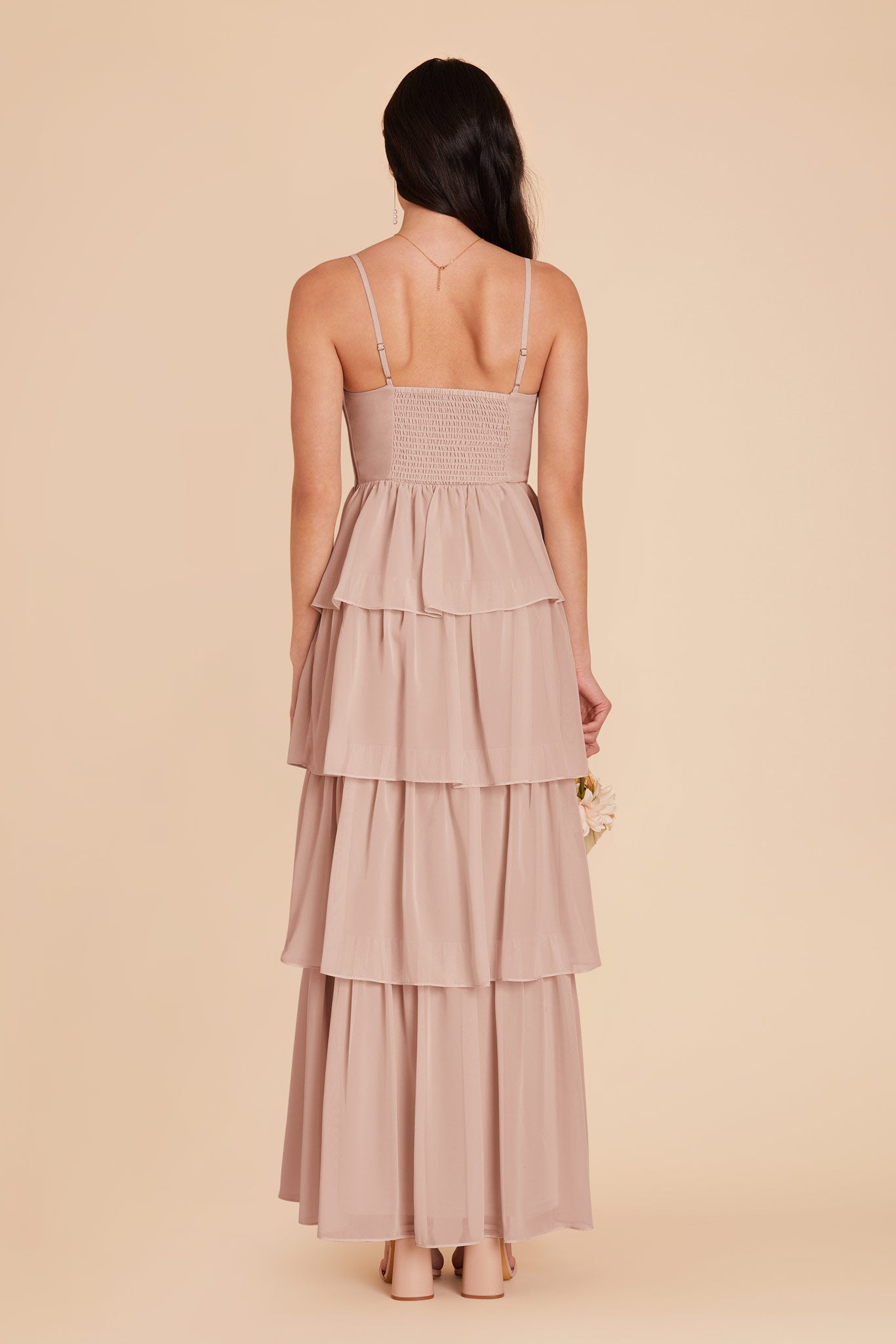 Taupe Lola Chiffon Dress by Birdy Grey