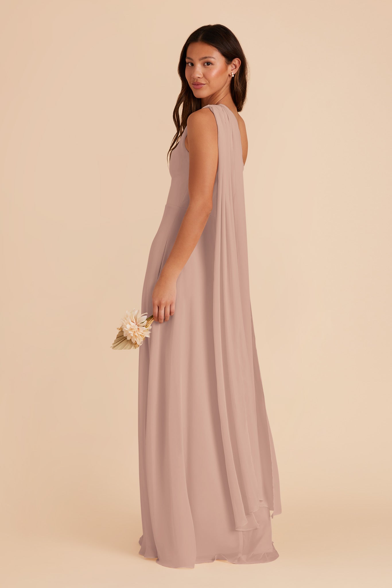 Taupe Melissa Chiffon Dress by Birdy Grey