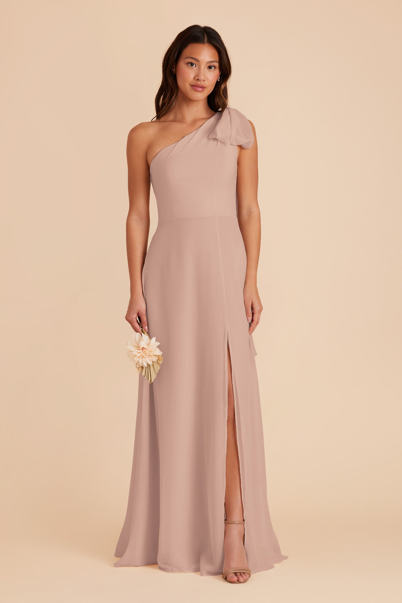 Taupe Melissa Chiffon Dress by Birdy Grey