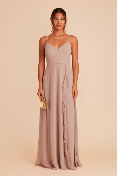 Taupe Theresa Chiffon Dress by Birdy Grey