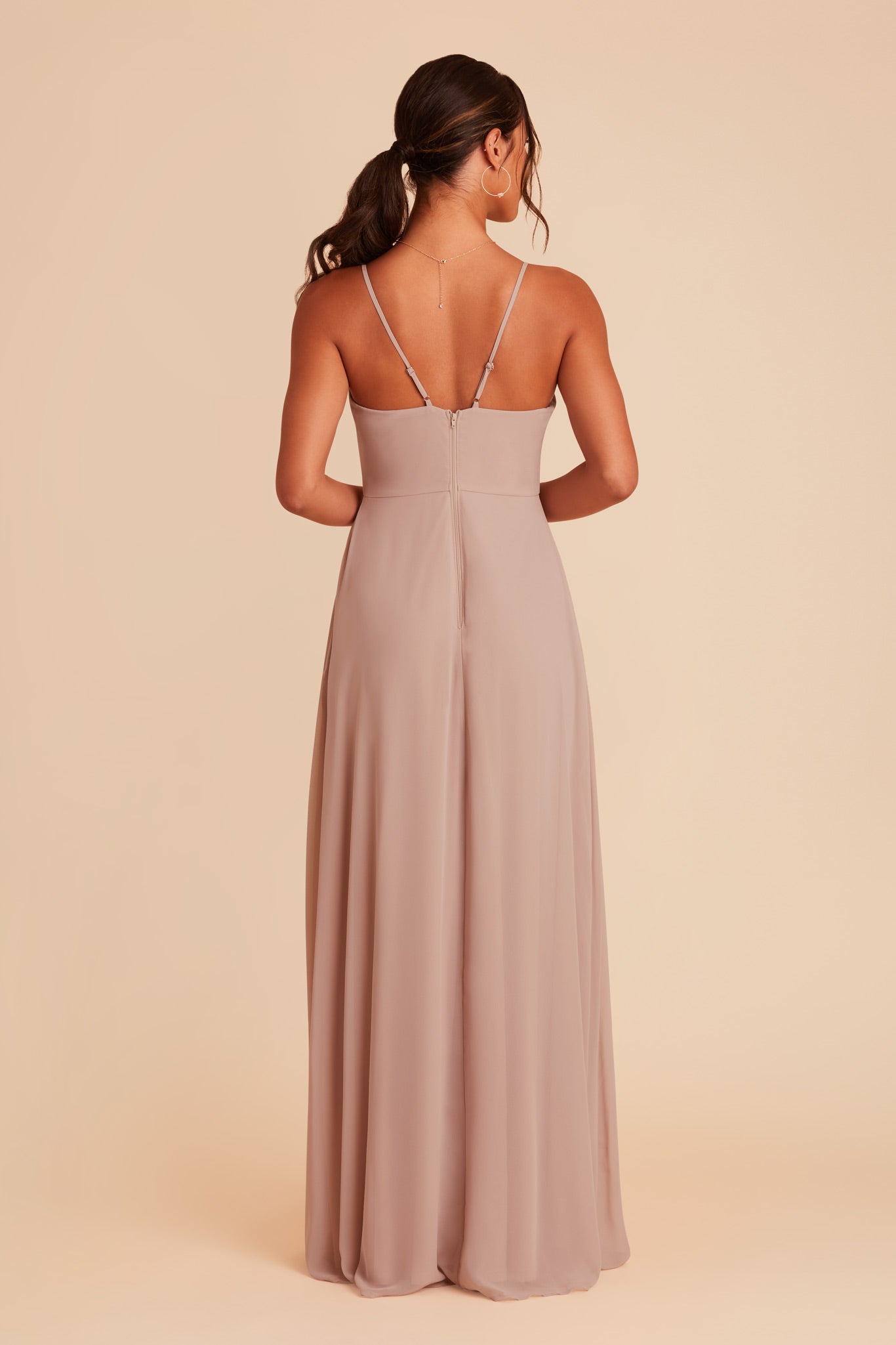 Taupe Theresa Chiffon Dress by Birdy Grey