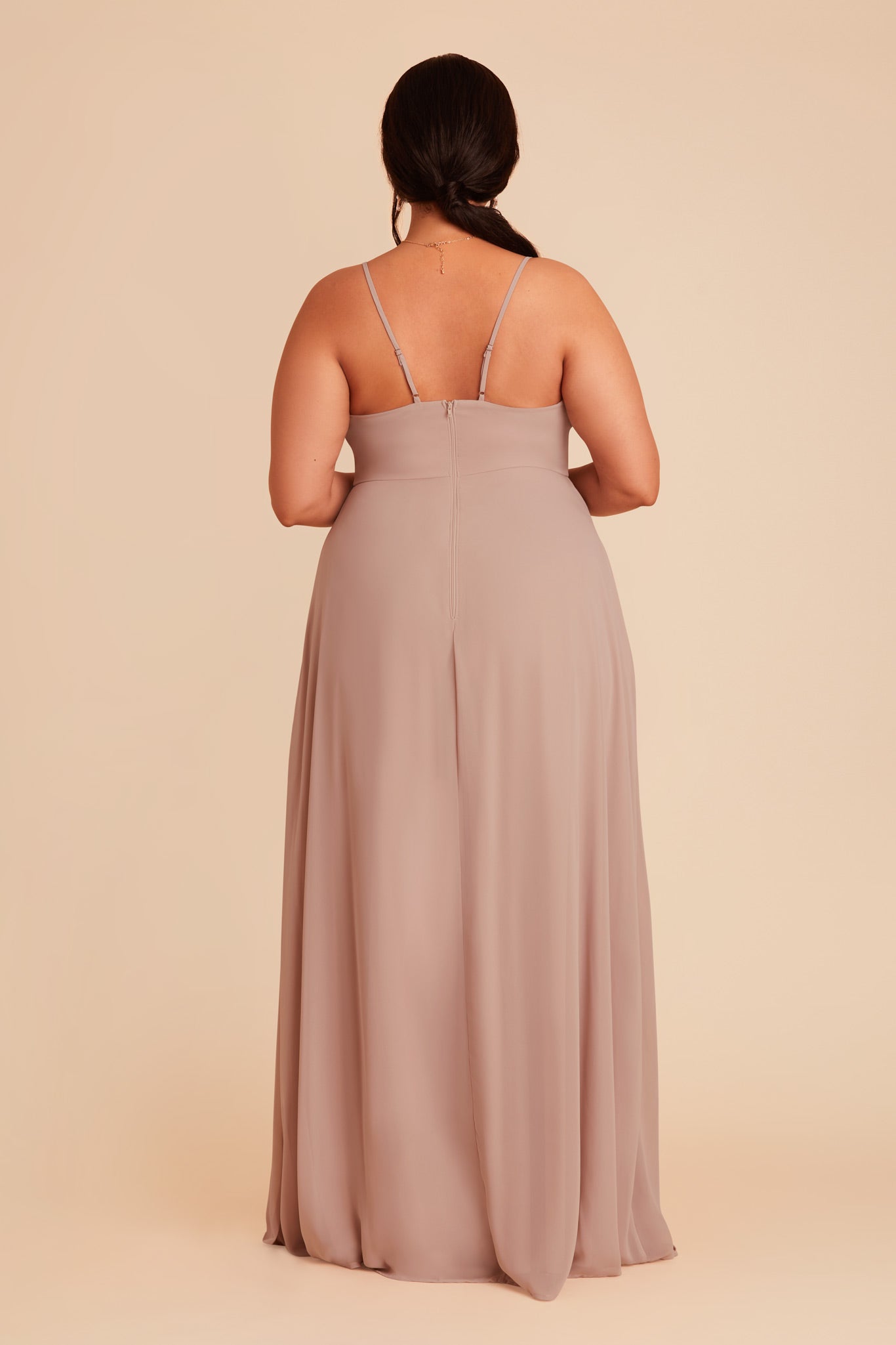 Taupe Theresa Chiffon Dress by Birdy Grey