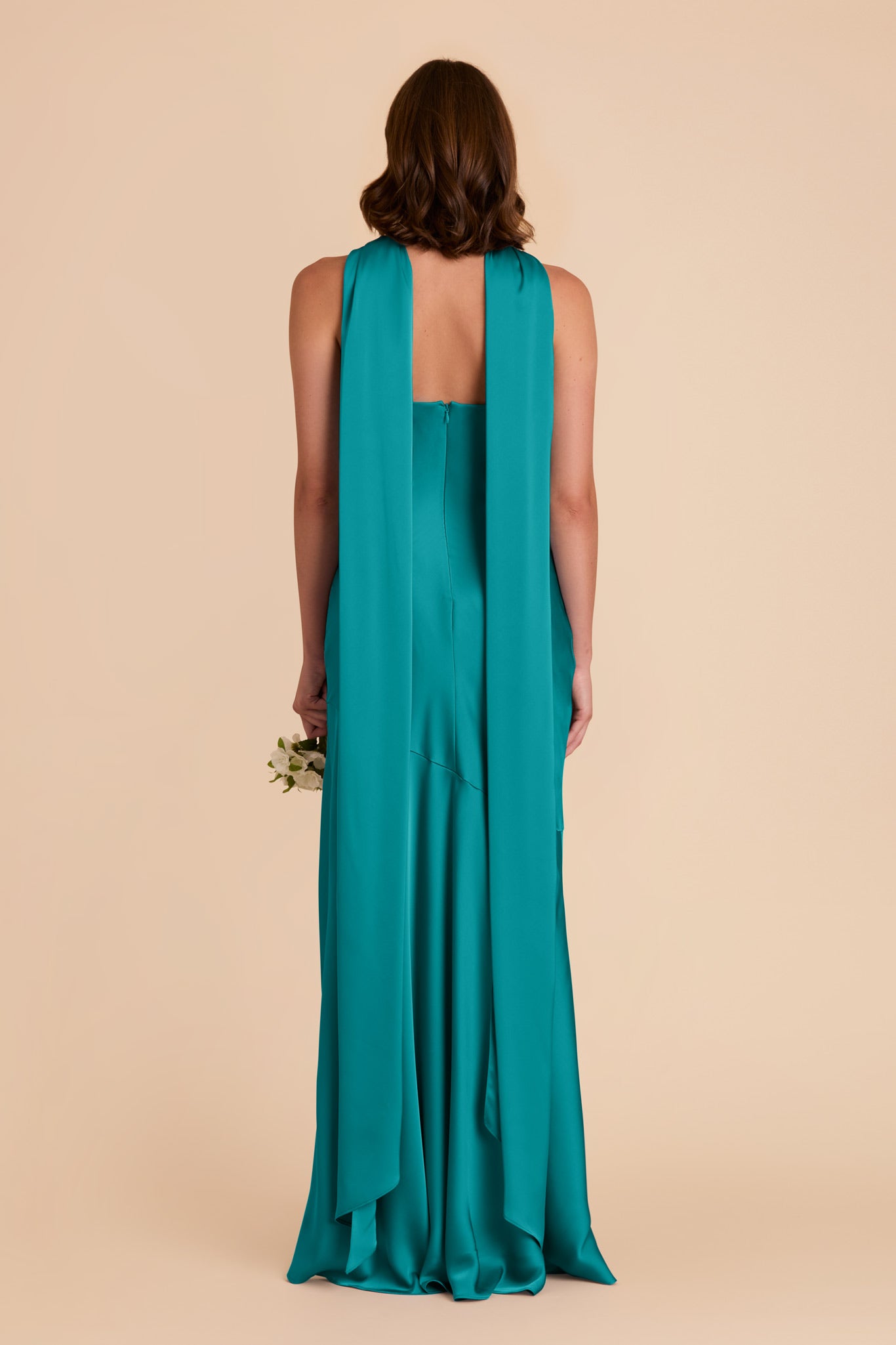 Teal Eileen Matte Satin Dress by Birdy Grey