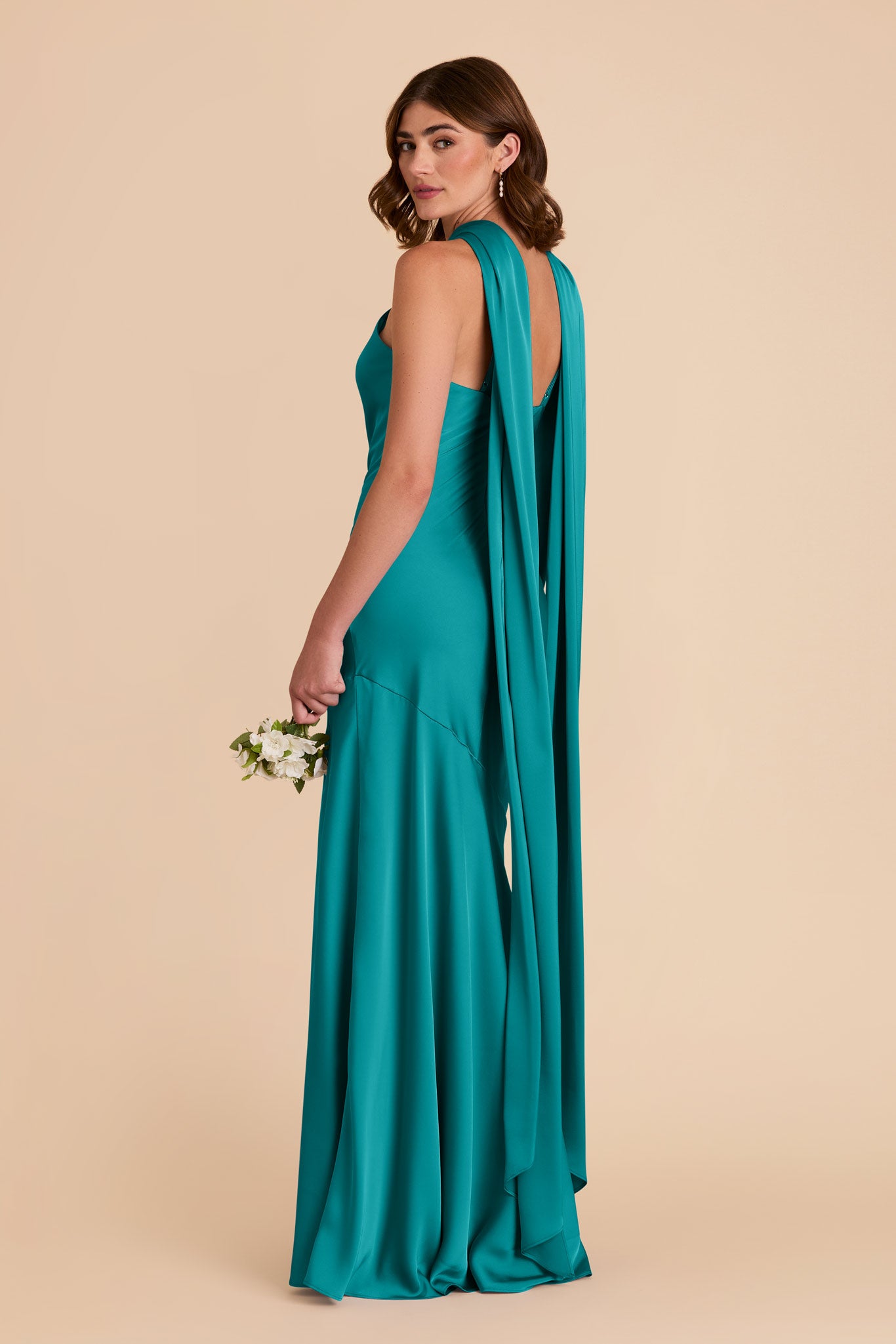 Teal Eileen Matte Satin Dress by Birdy Grey