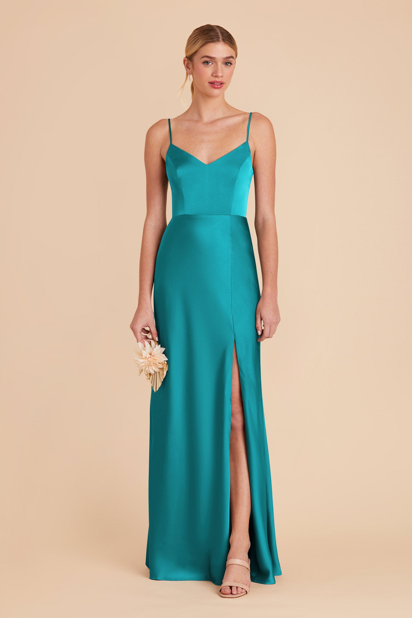 Teal Jay Matte Satin Dress by Birdy Grey