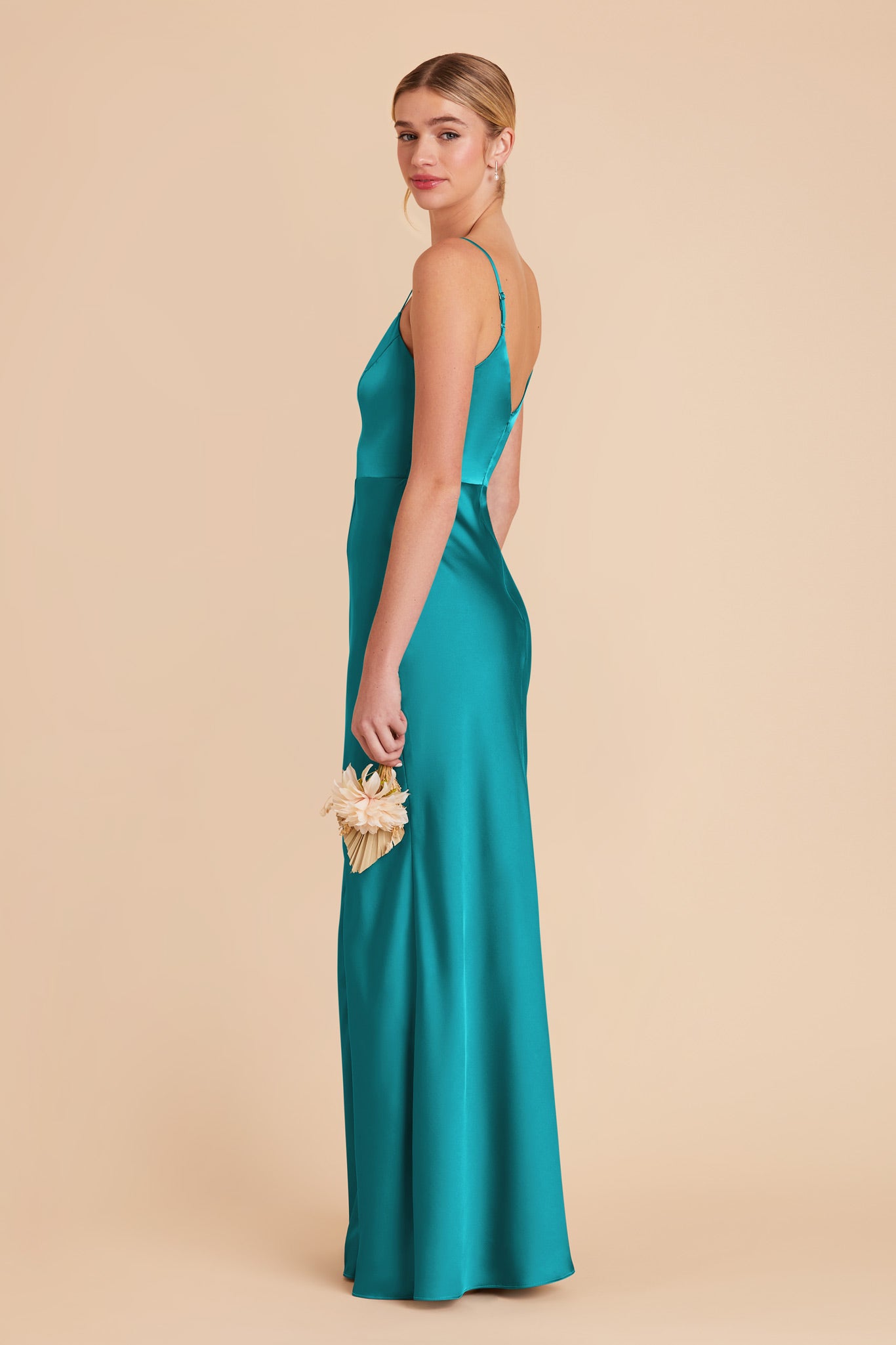 Teal Jay Matte Satin Dress by Birdy Grey