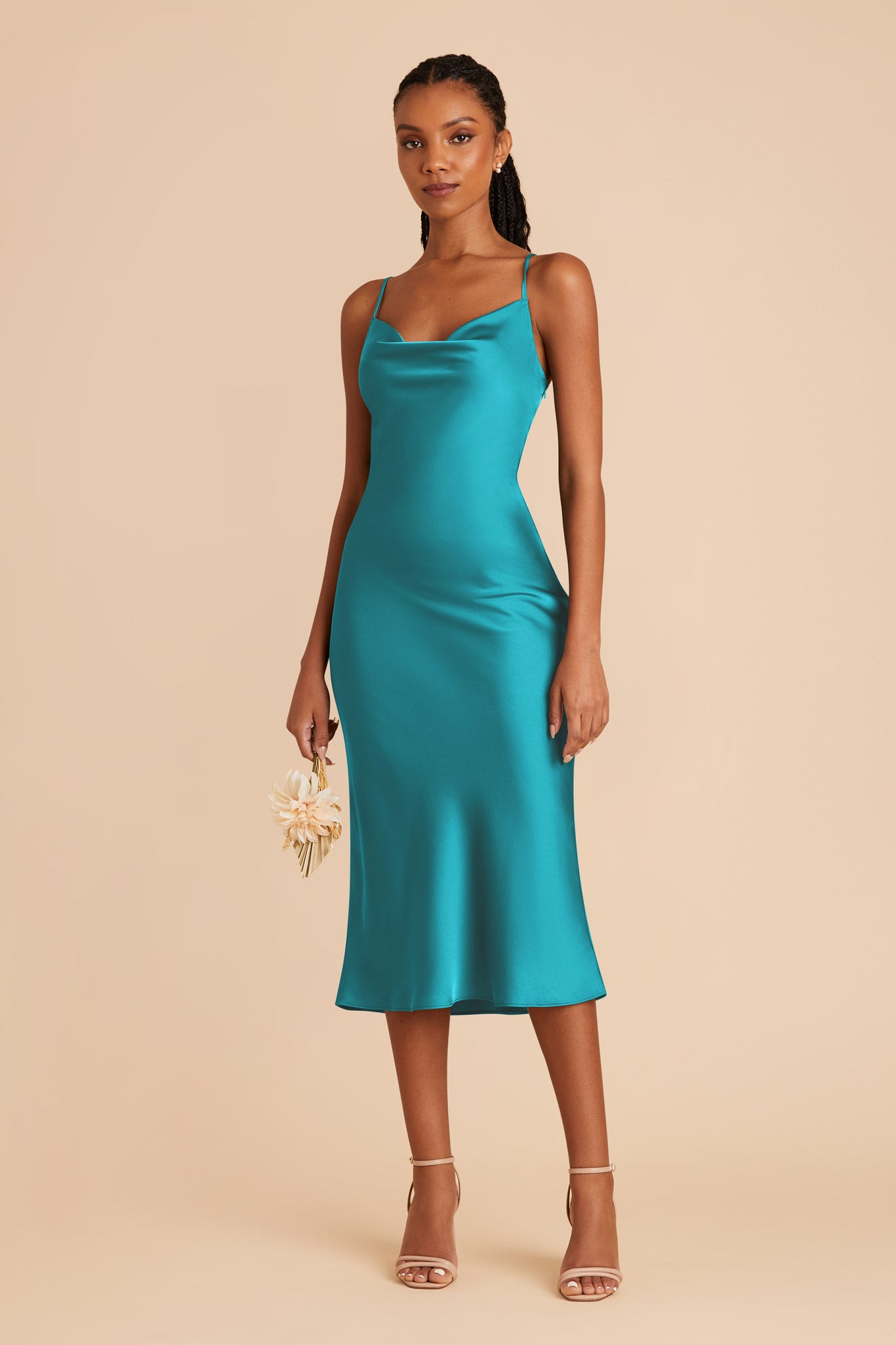 Teal Knee Length Dress