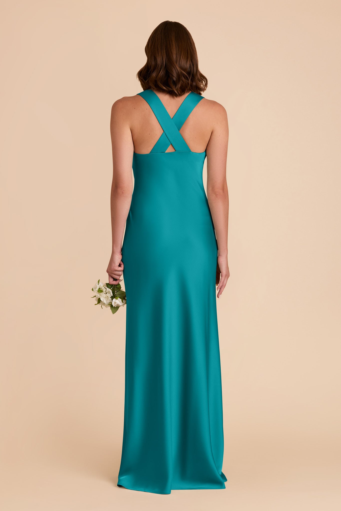 Teal Veronica Matte Satin Dress by Birdy Grey