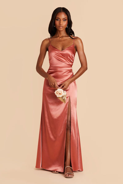 Pastel red bridesmaid dress best sale