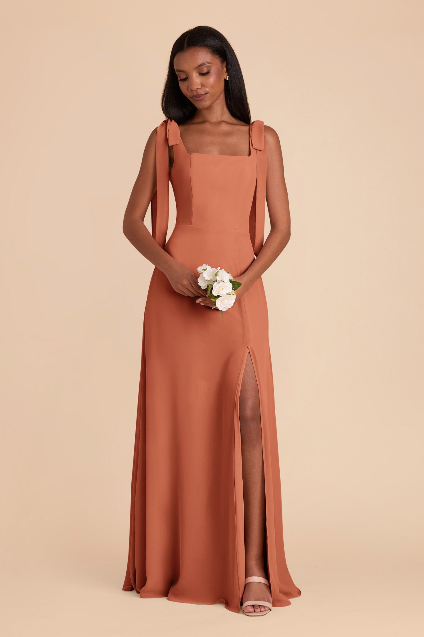 Terracotta Alex Convertible Chiffon Dress by Birdy Grey