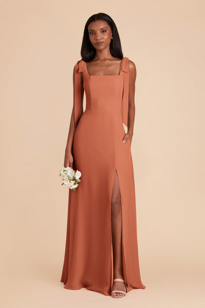 Terracotta Alex Convertible Chiffon Dress by Birdy Grey