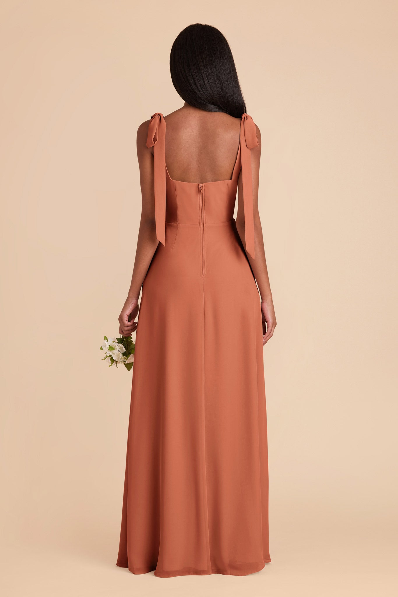 Terracotta Alex Convertible Chiffon Dress by Birdy Grey