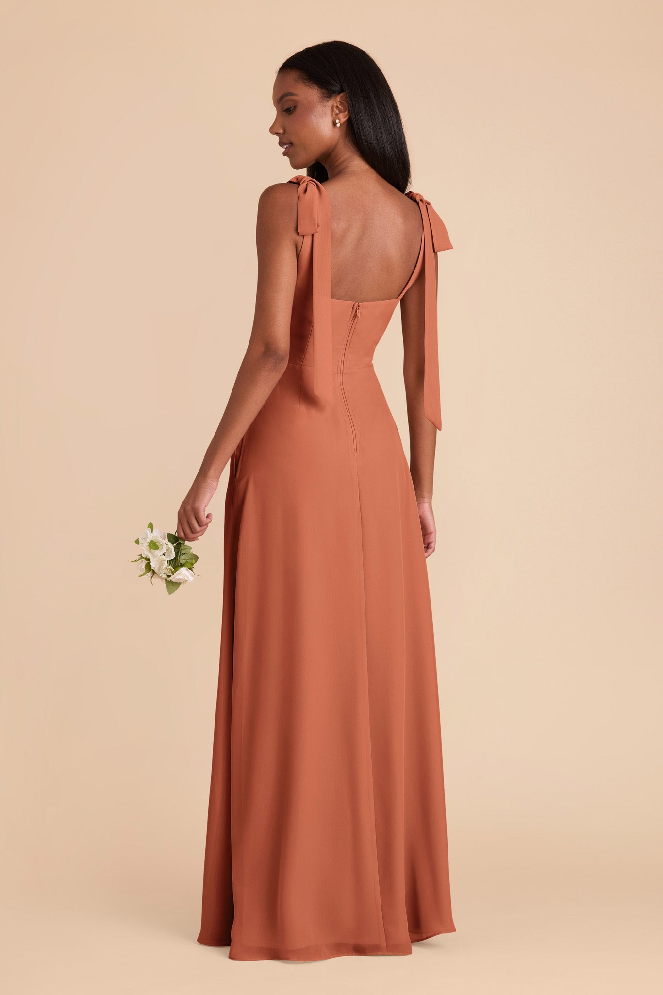 Terracotta Alex Convertible Chiffon Dress by Birdy Grey