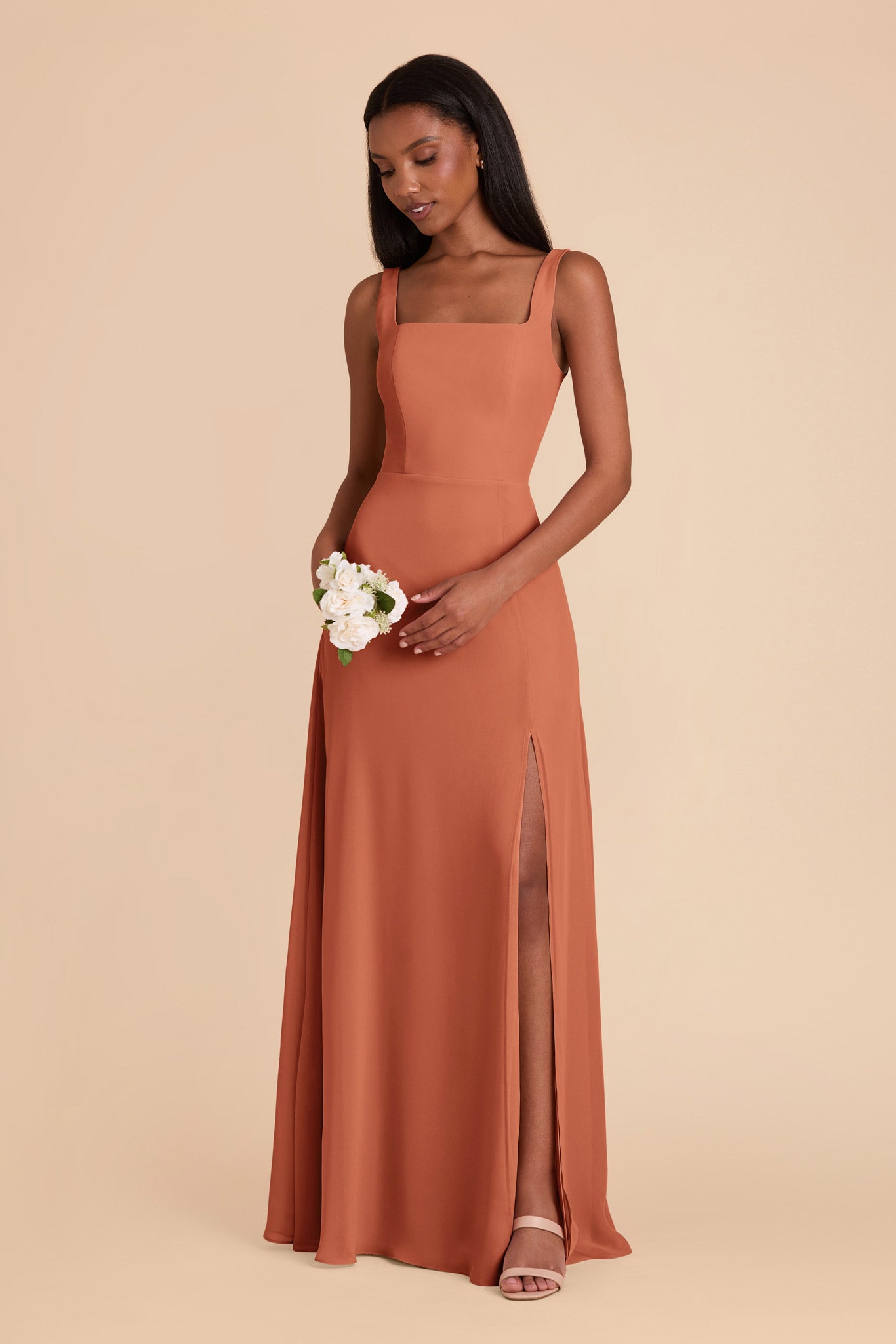 Terracotta Alex Convertible Chiffon Dress by Birdy Grey