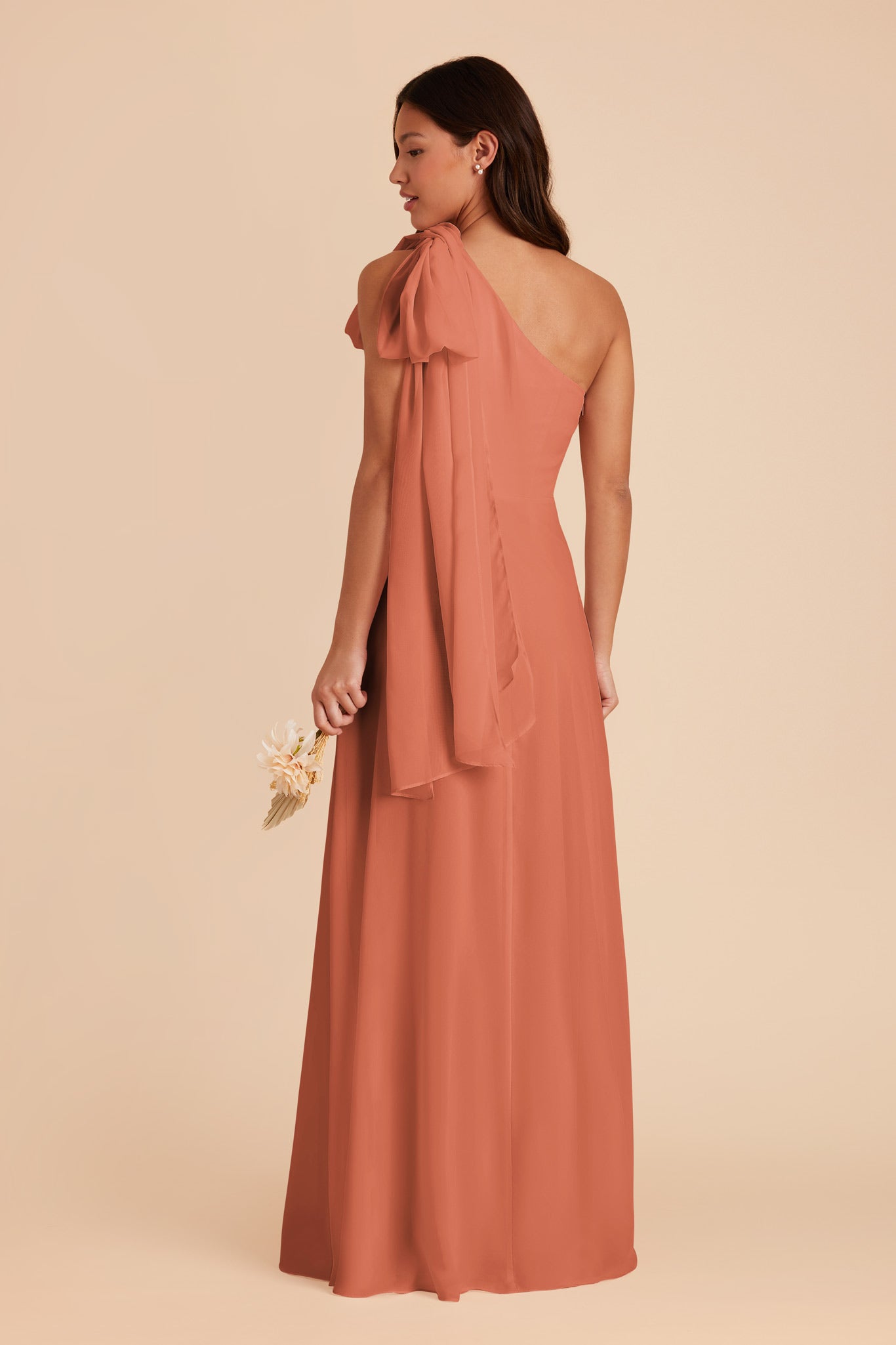 Terracotta Melissa Chiffon Dress by Birdy Grey