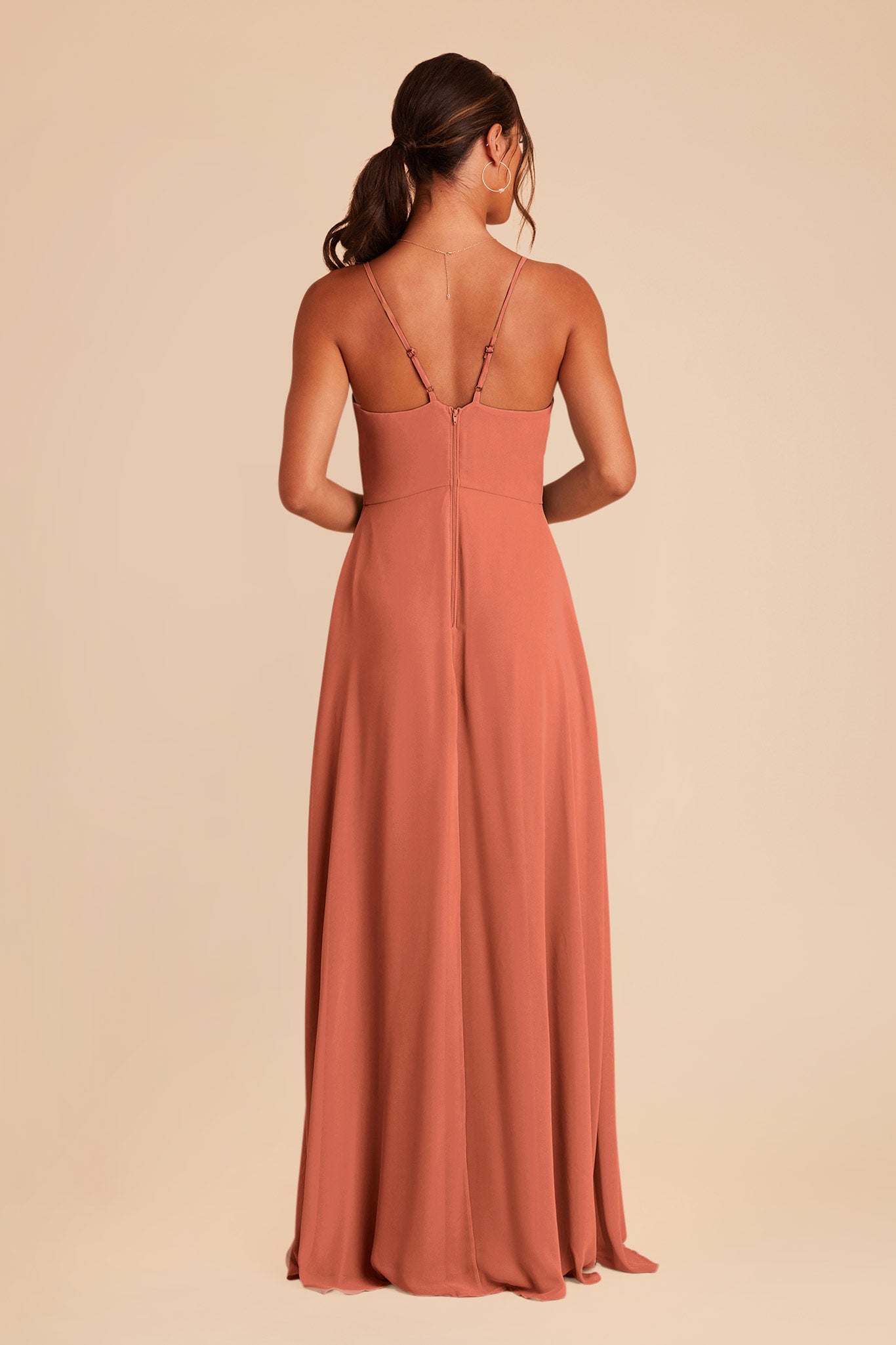 Terracotta Theresa Chiffon Dress by Birdy Grey