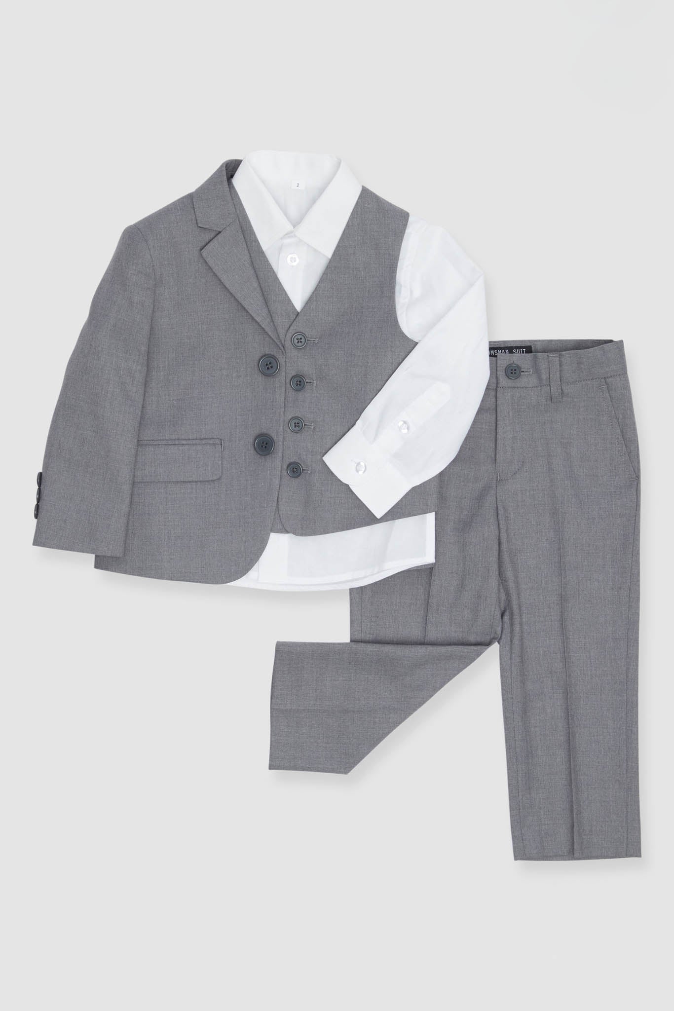 Gray full set of shops children's suits