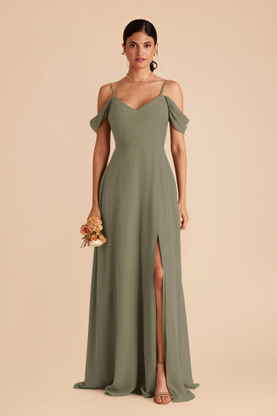 Thyme Devin Chiffon Dress with Slit by Birdy Grey