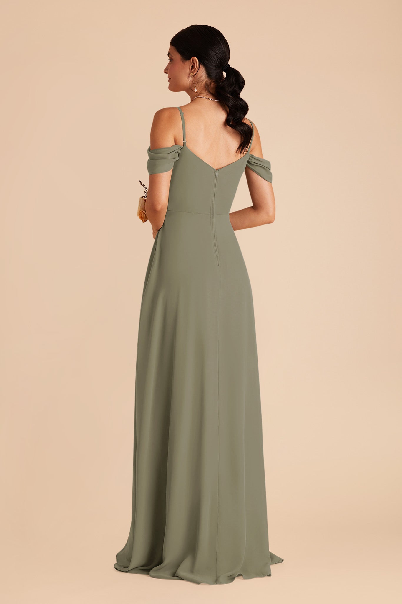 Thyme Devin Chiffon Dress with Slit by Birdy Grey