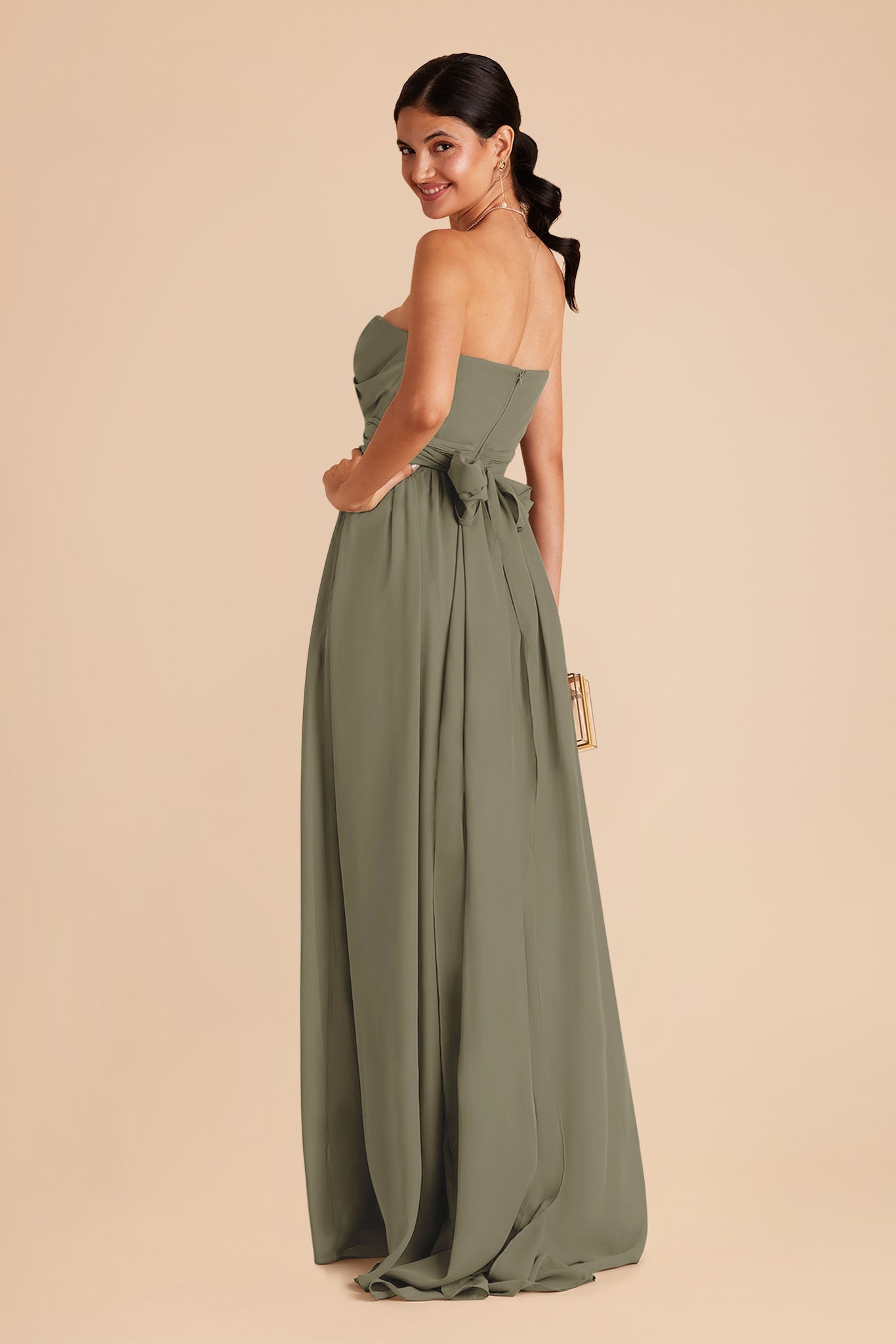 Thyme Grace Chiffon Dress with Slit by Birdy Grey