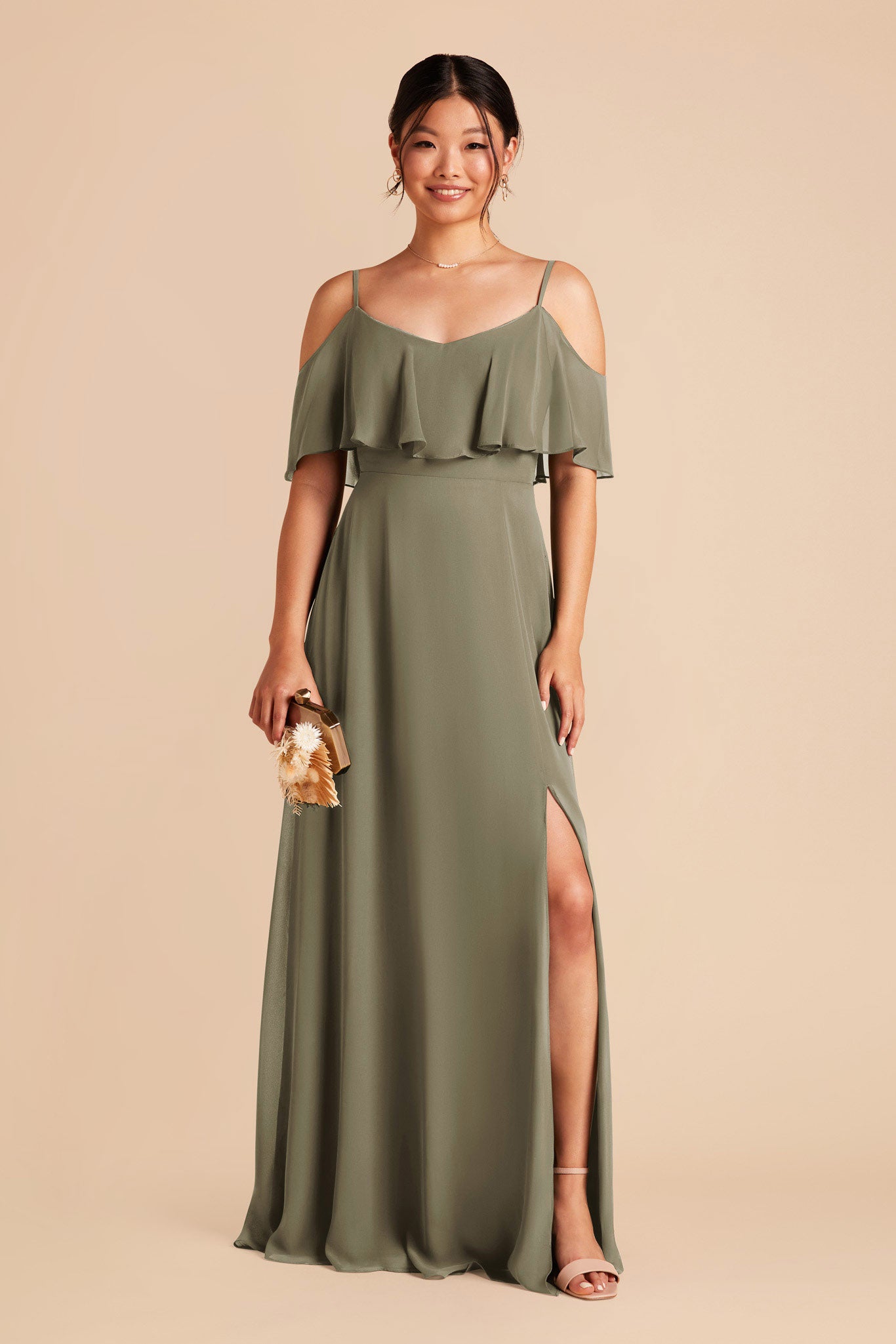 Thyme Jane Chiffon Dress with Slit by Birdy Grey