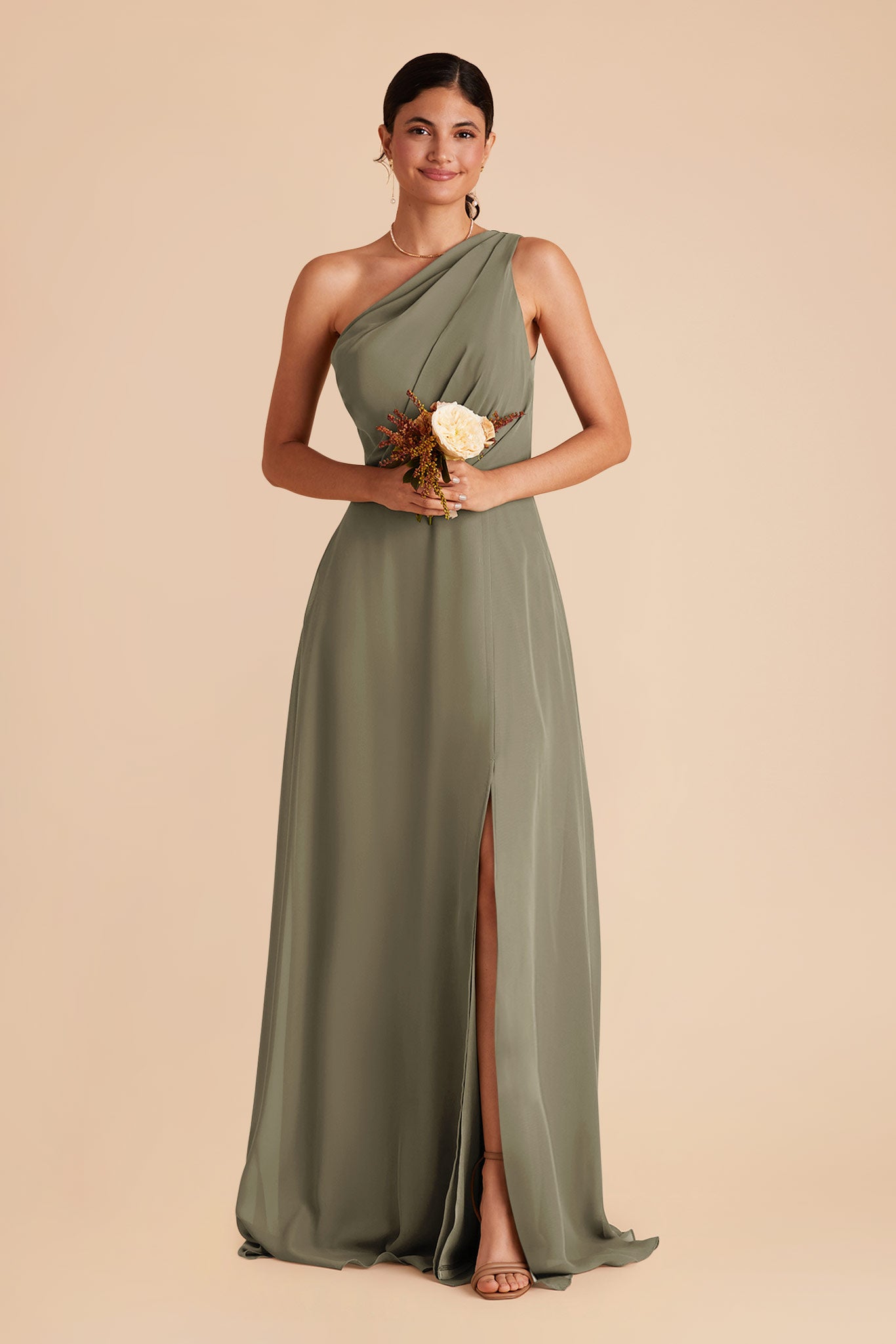 Thyme Kira Chiffon Dress with Slit by Birdy Grey