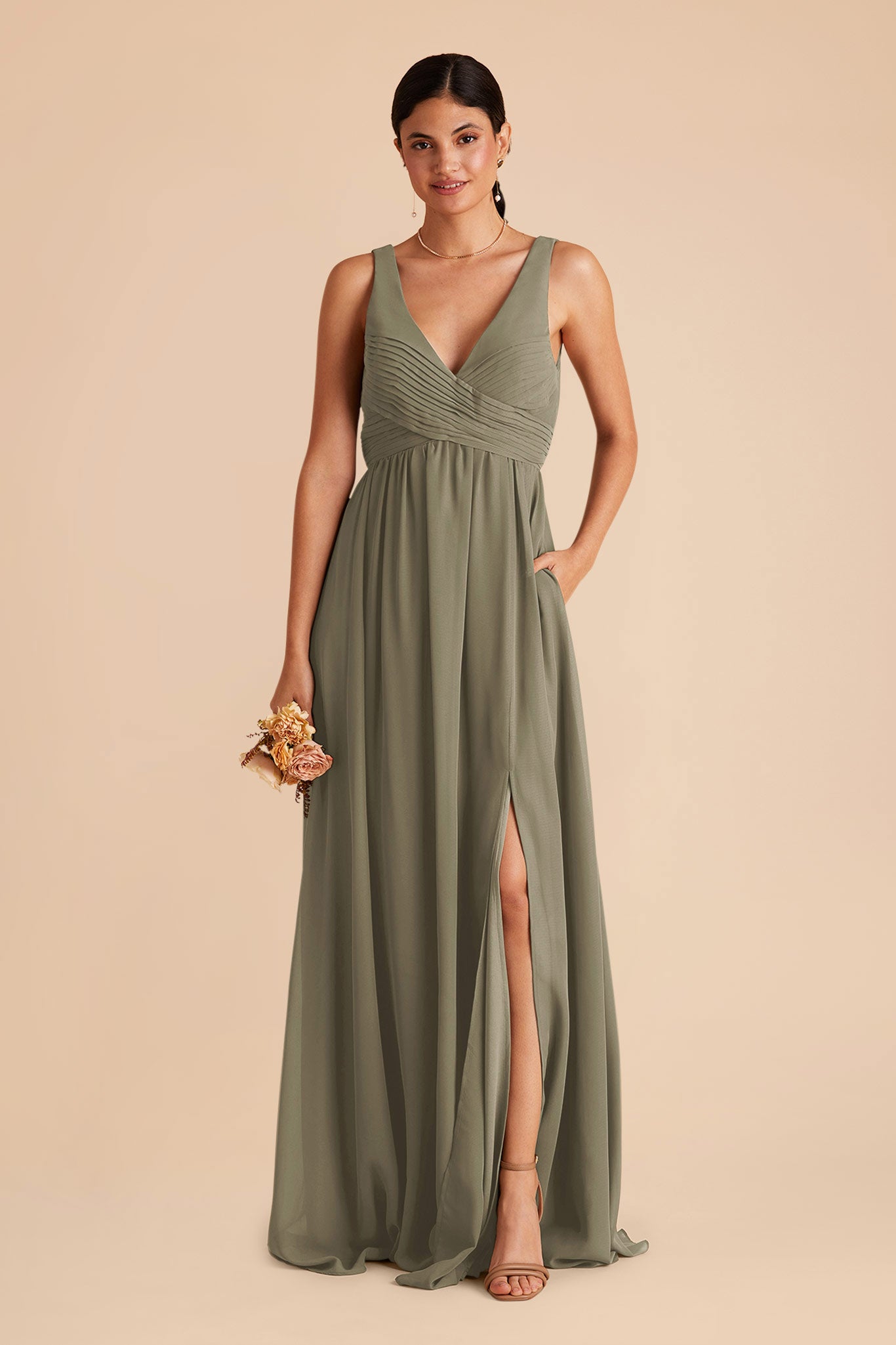 Thyme Laurie Empire Chiffon Dress by Birdy Grey