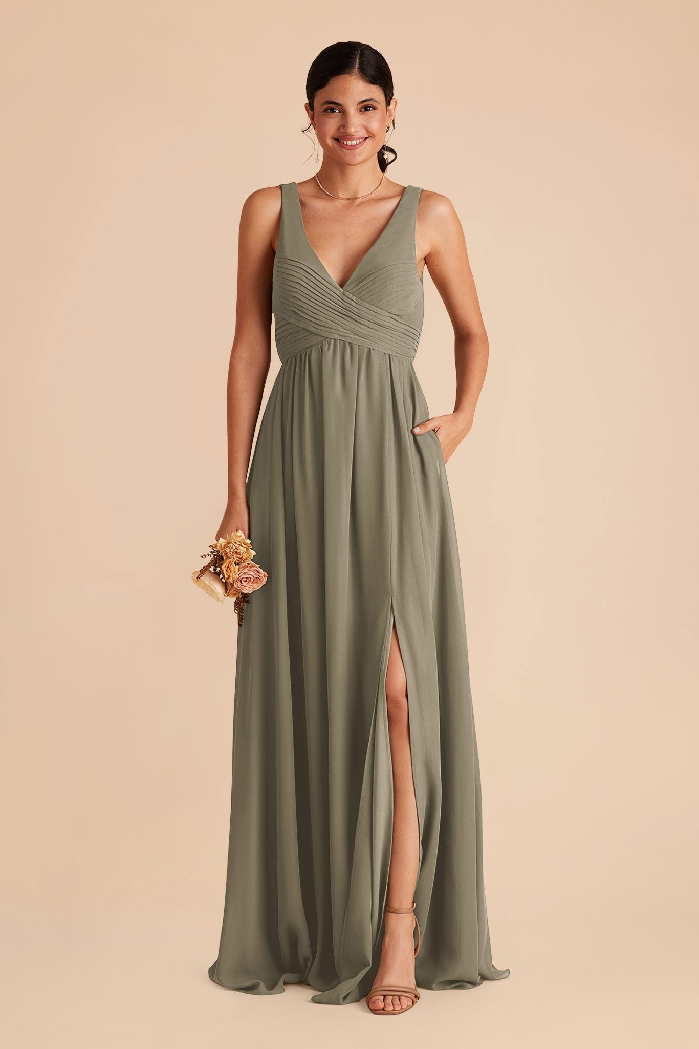 Thyme Laurie Empire Chiffon Dress by Birdy Grey