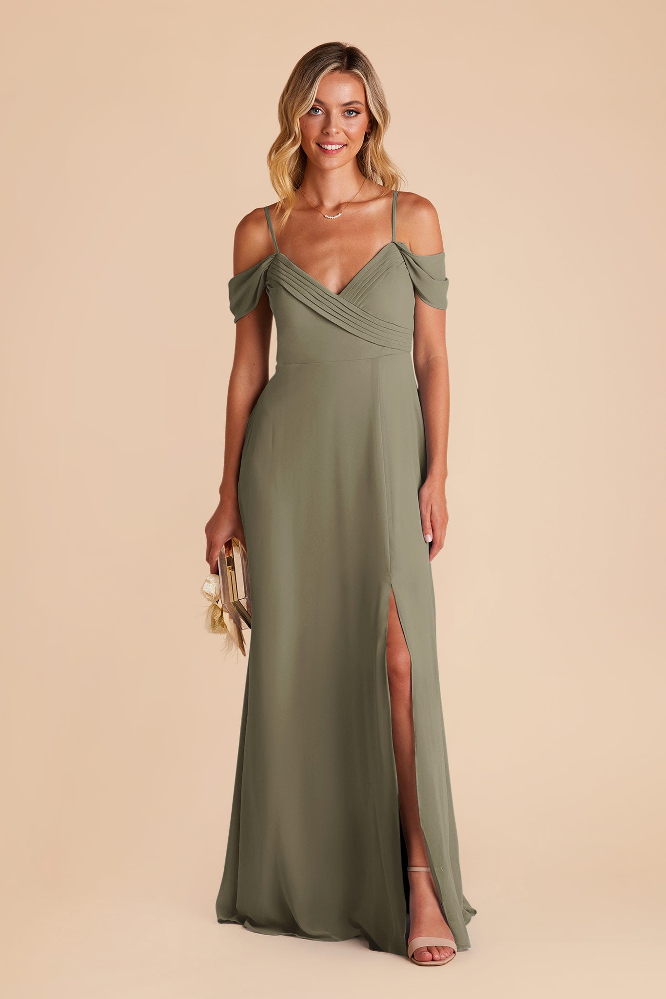 Thyme Spence Chiffon Dress with Slit by Birdy Grey