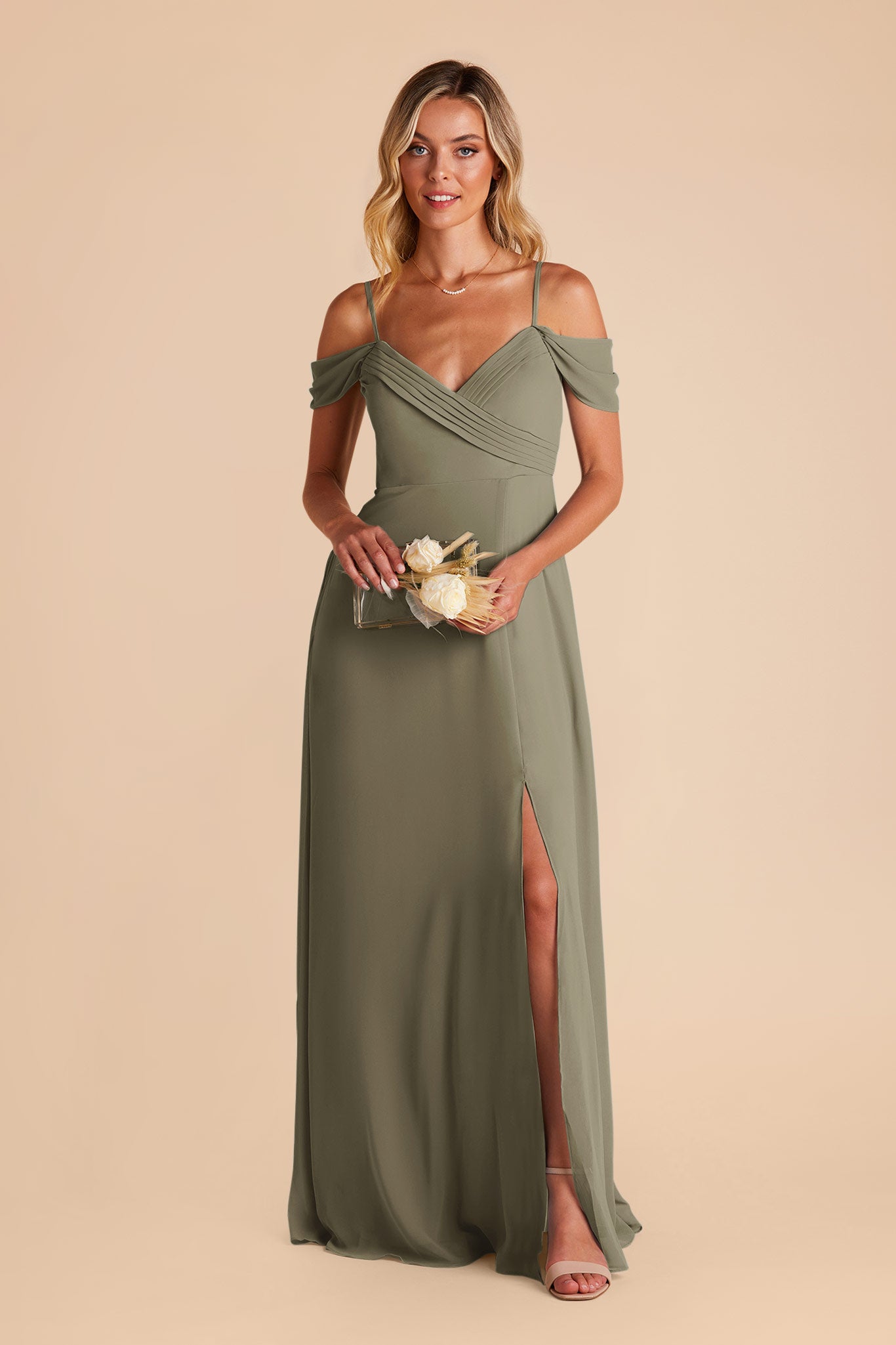 Thyme Spence Chiffon Dress with Slit by Birdy Grey