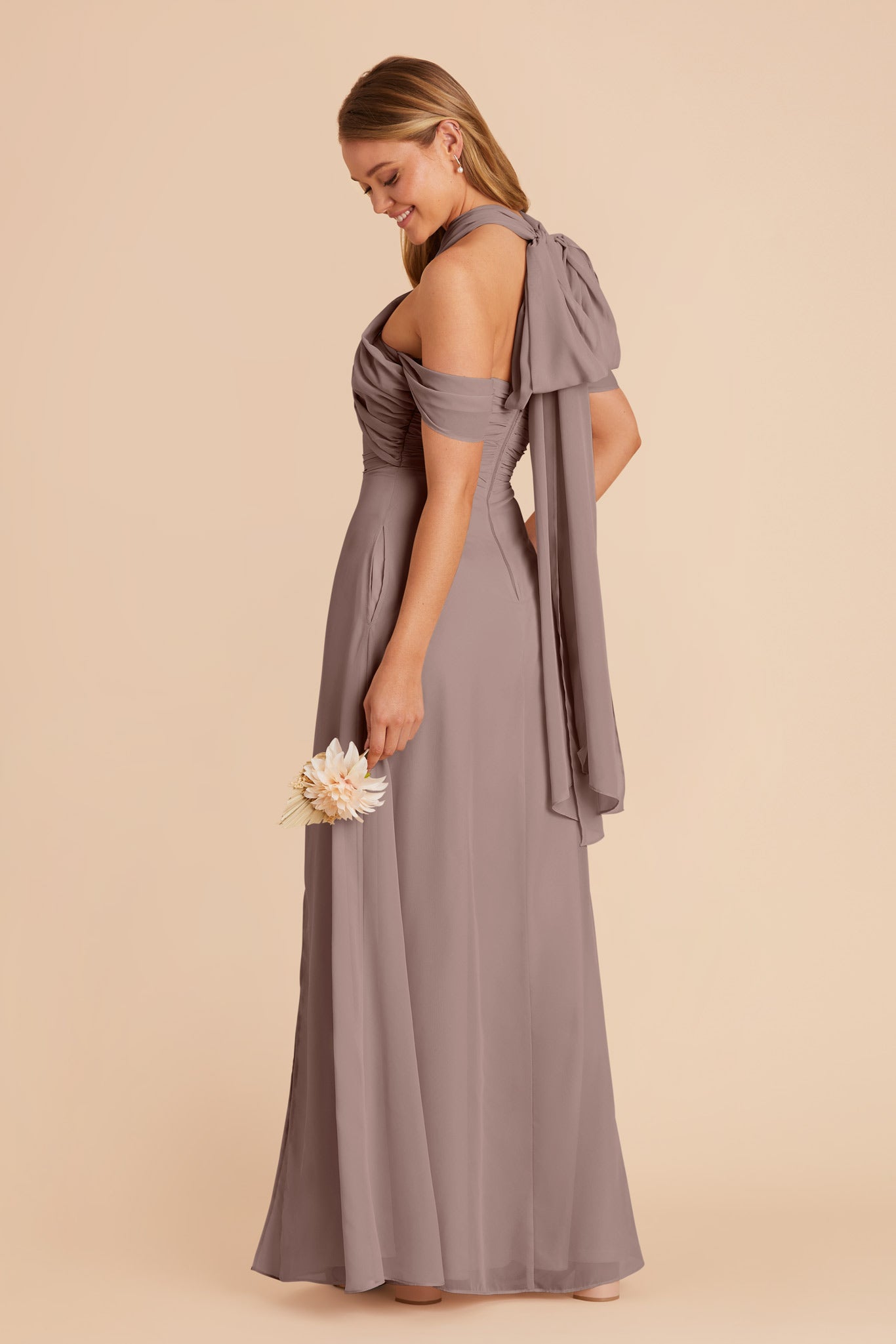 Toffee Cara Chiffon Dress by Birdy Grey