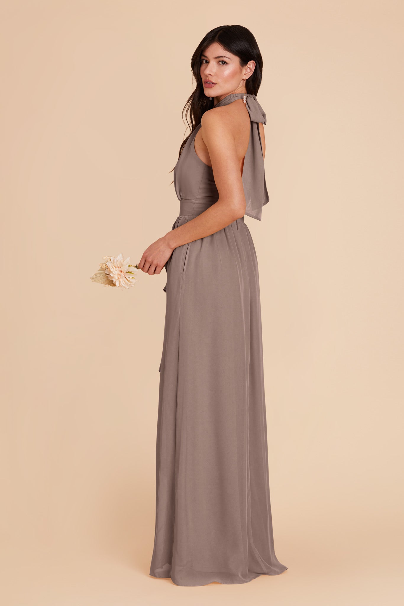 Toffee Joyce Chiffon Dress by Birdy Grey