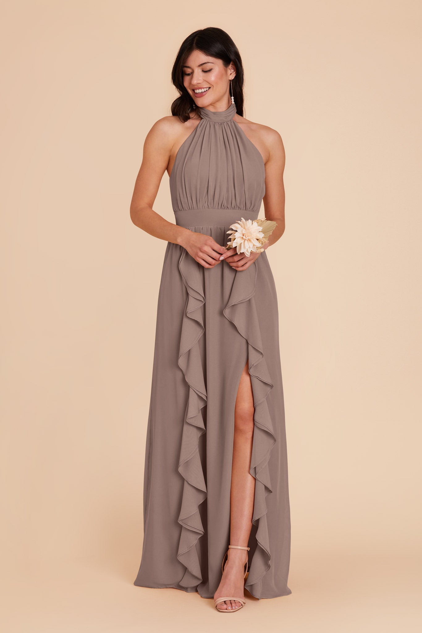 Toffee Joyce Chiffon Dress by Birdy Grey