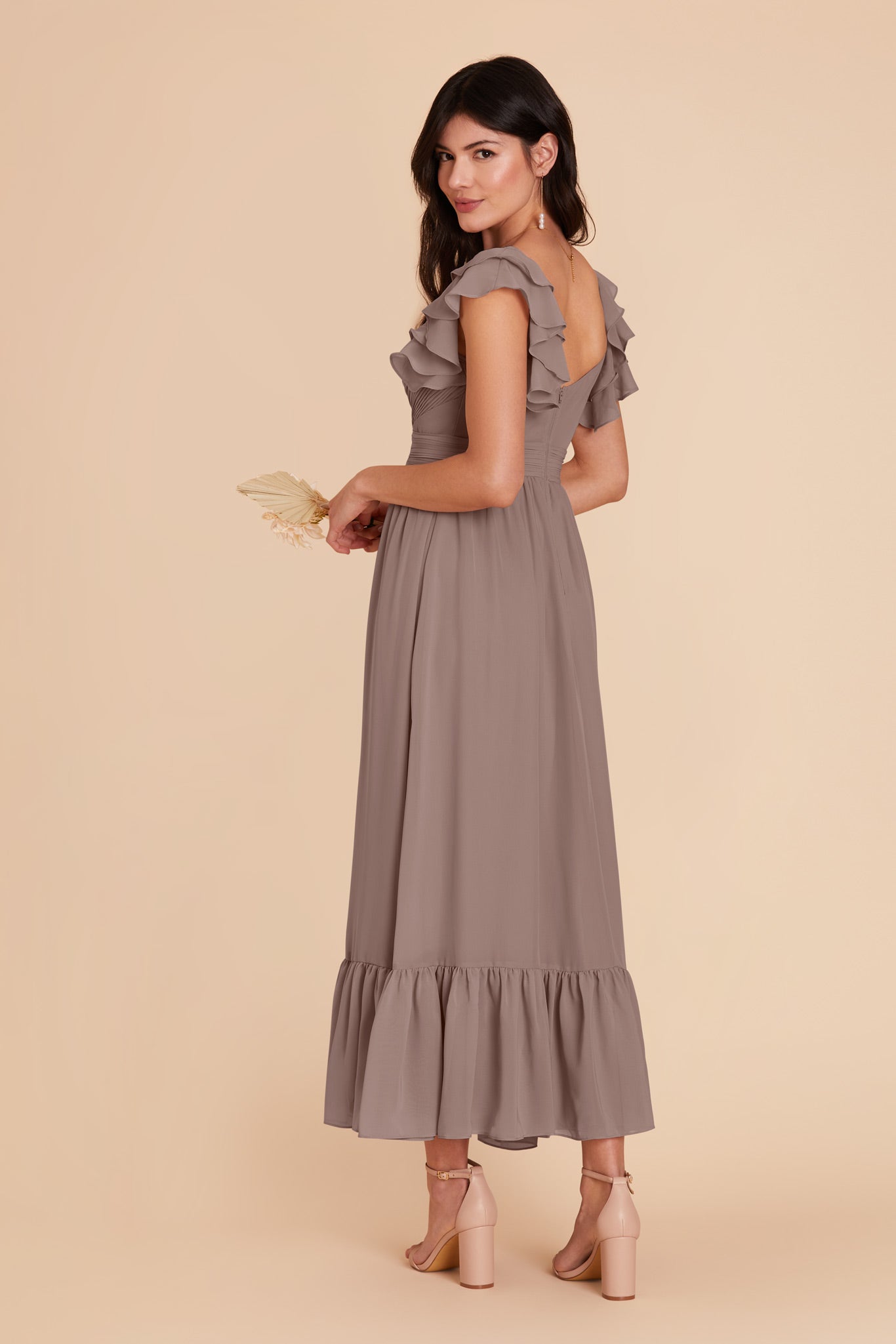 Michelle Chiffon Dress - Toffee