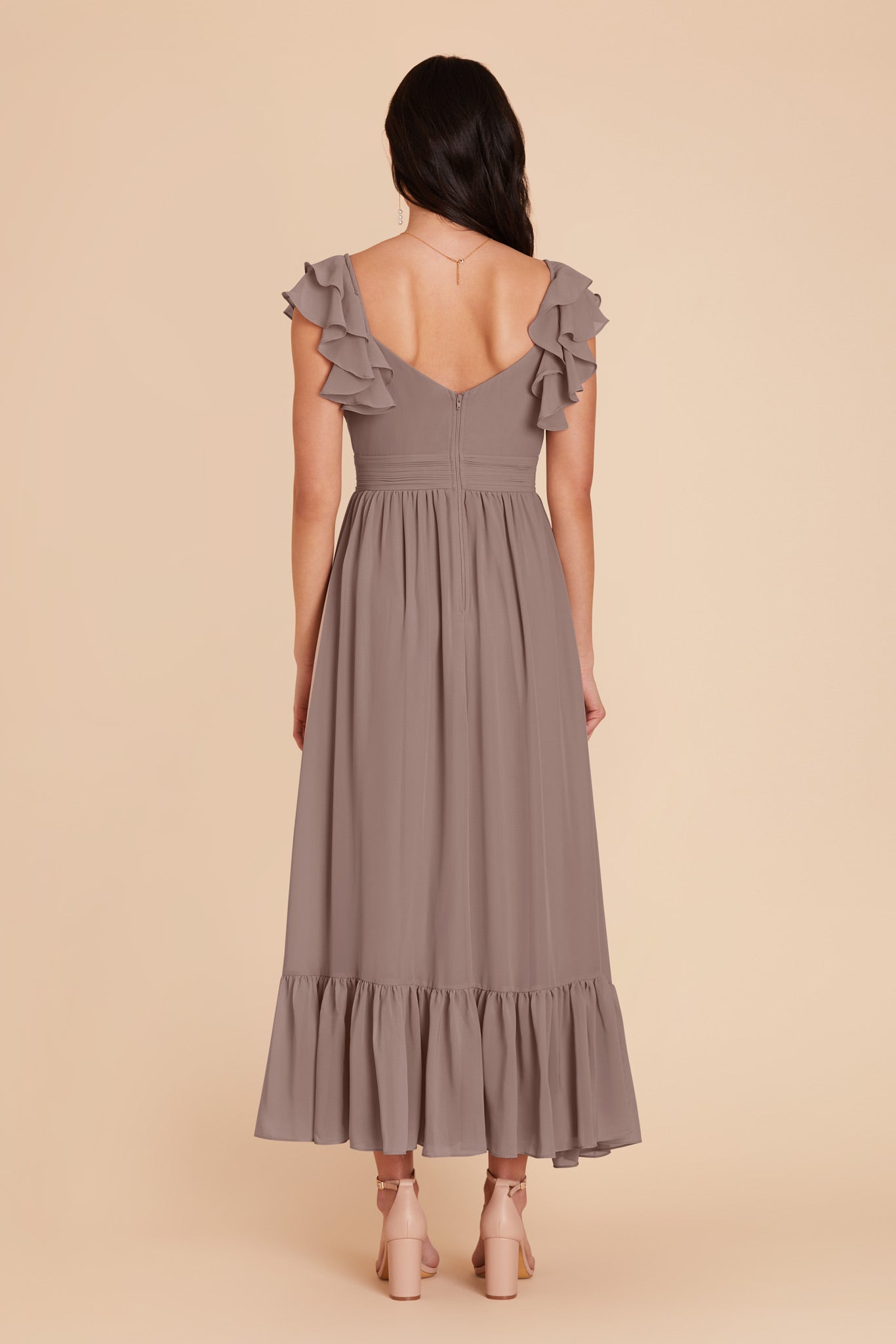 Michelle Chiffon Dress - Toffee