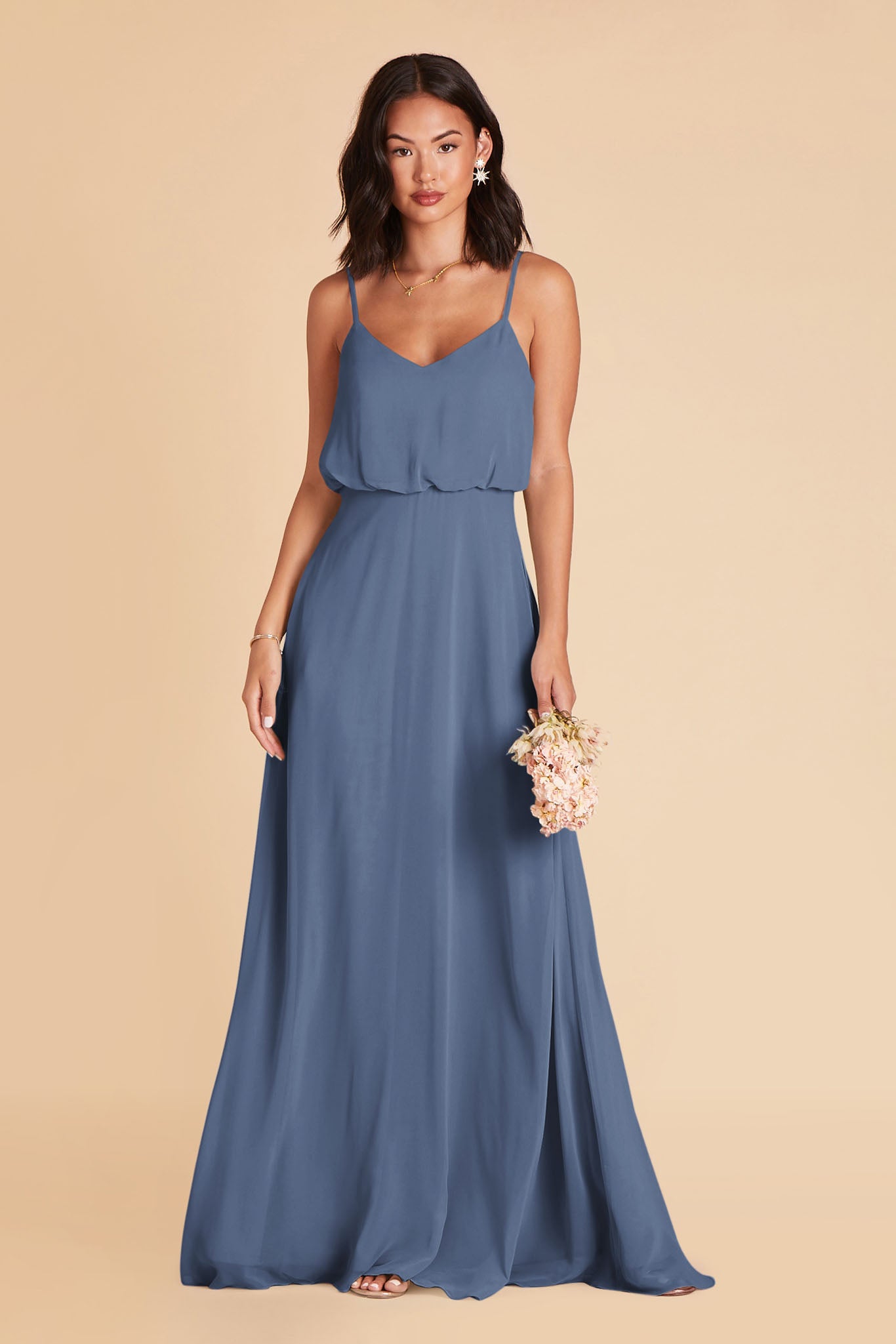 Gwennie Chiffon Bridesmaid Dress in Twilight Birdy Grey