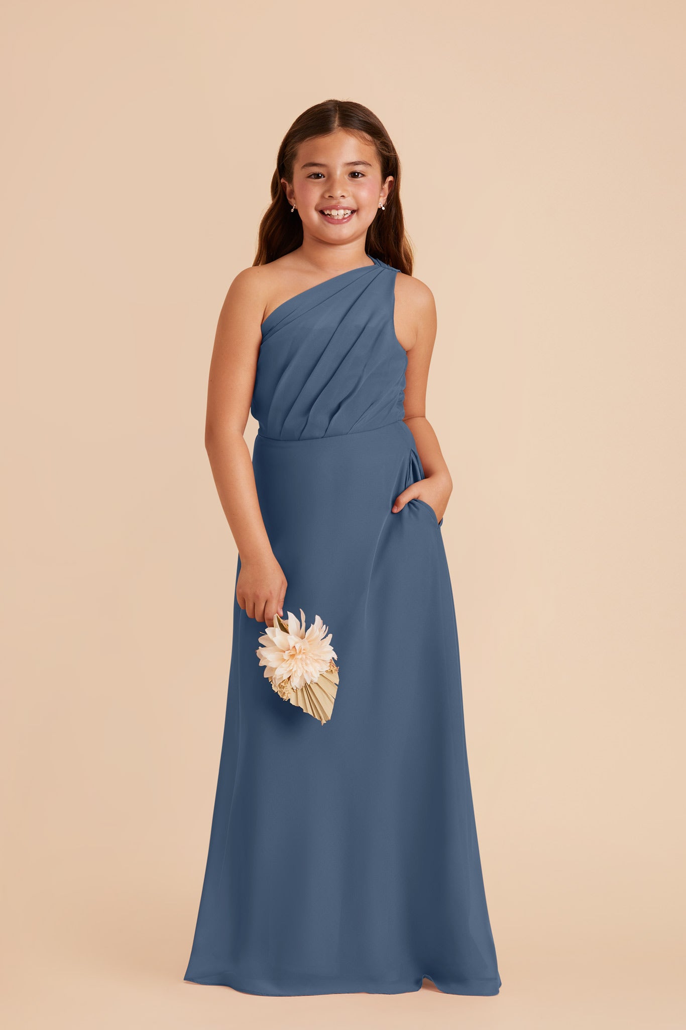 Kiara Twilight Chiffon Junior Bridesmaid Dress Birdy Grey