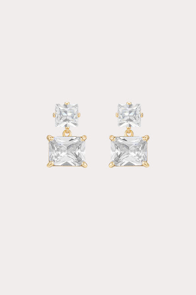 Clear Crystal Valencia Crystal Drop Earrings by Birdy Grey