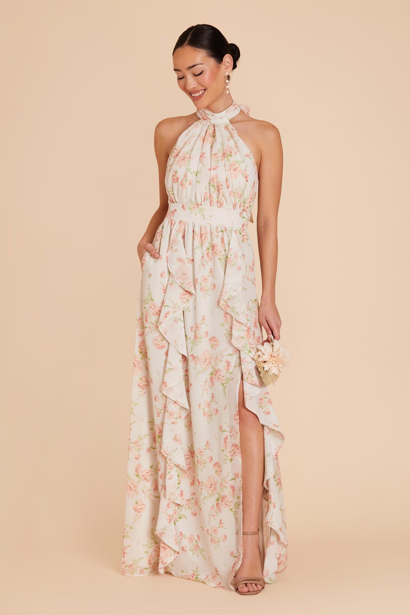 Whimsical Blooms Joyce Chiffon Dress by Birdy Grey