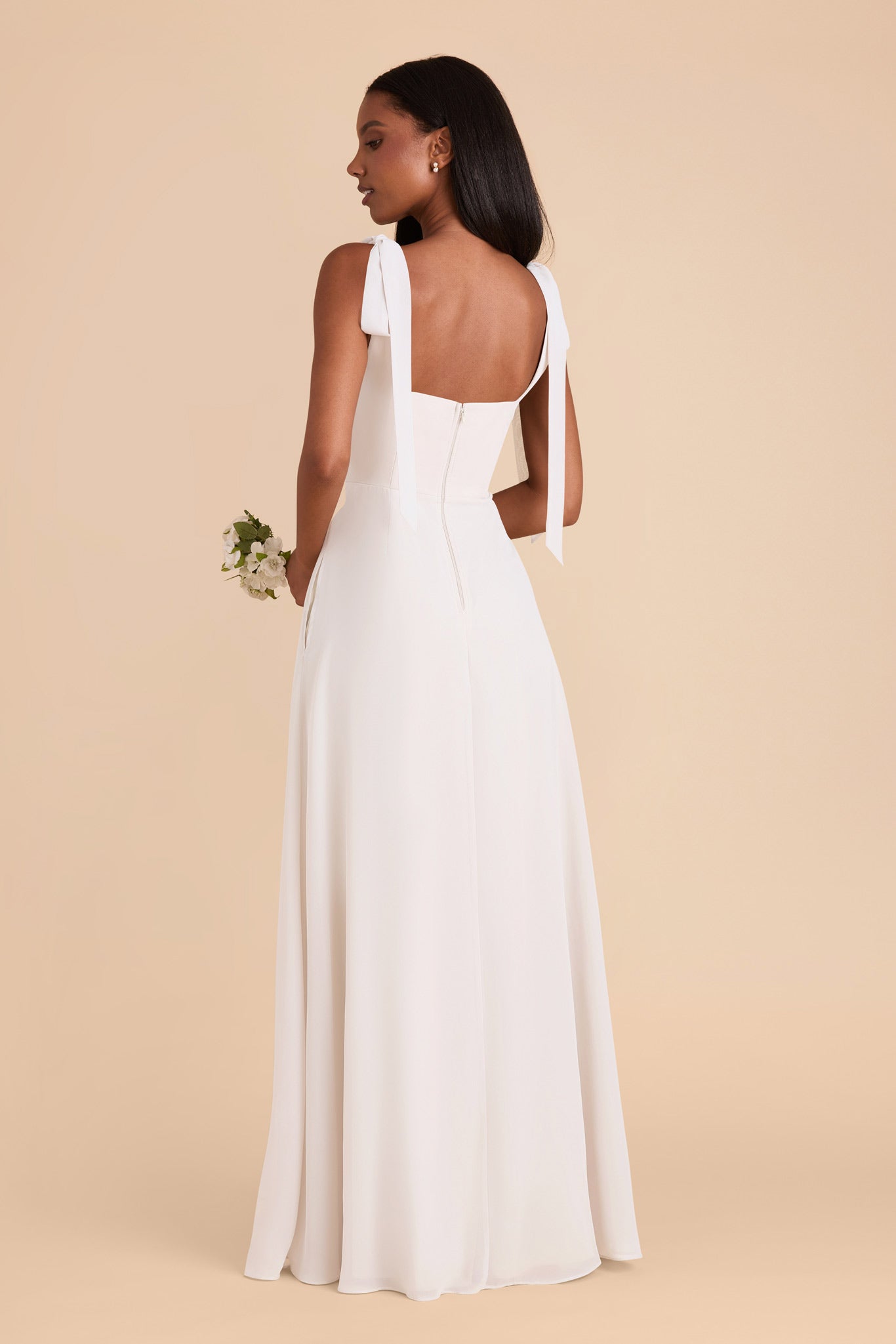 White Alex Convertible Chiffon Dress by Birdy Grey