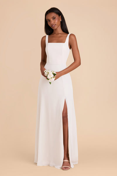 White Alex Convertible Chiffon Dress by Birdy Grey